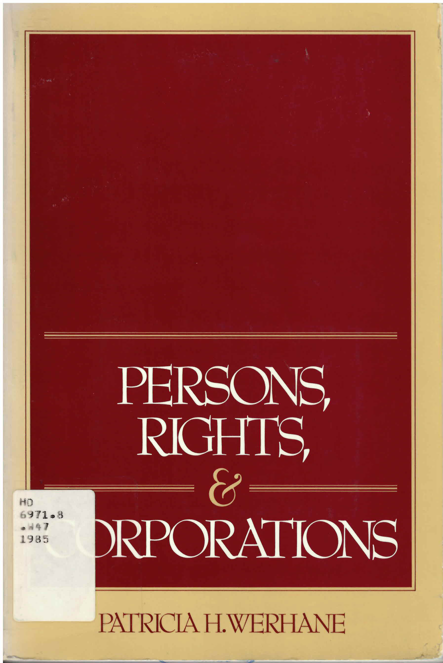 Persons, rights, and corporations