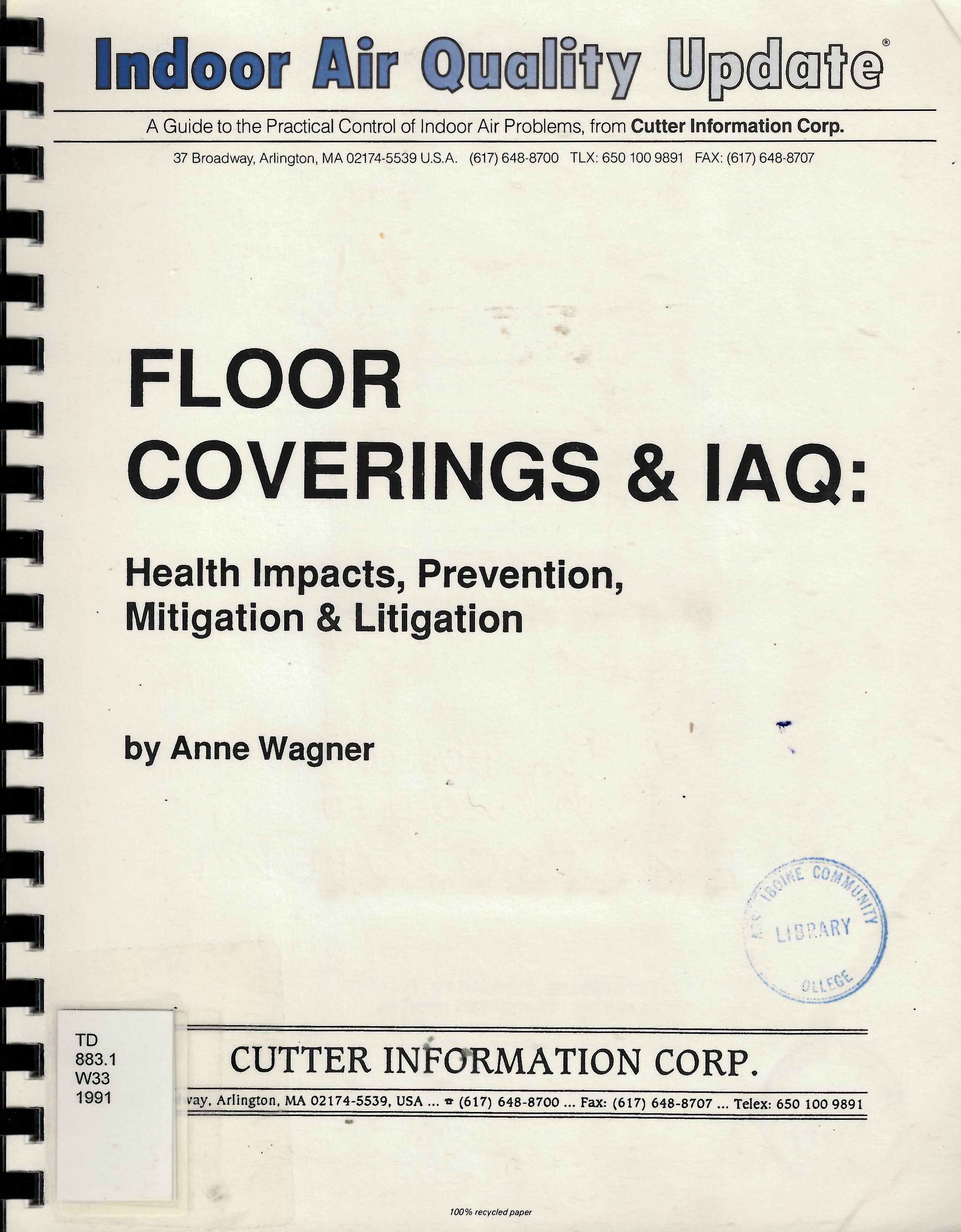 Floor coverings & IAQ : health impacts, prevention, mitigation  & litigation