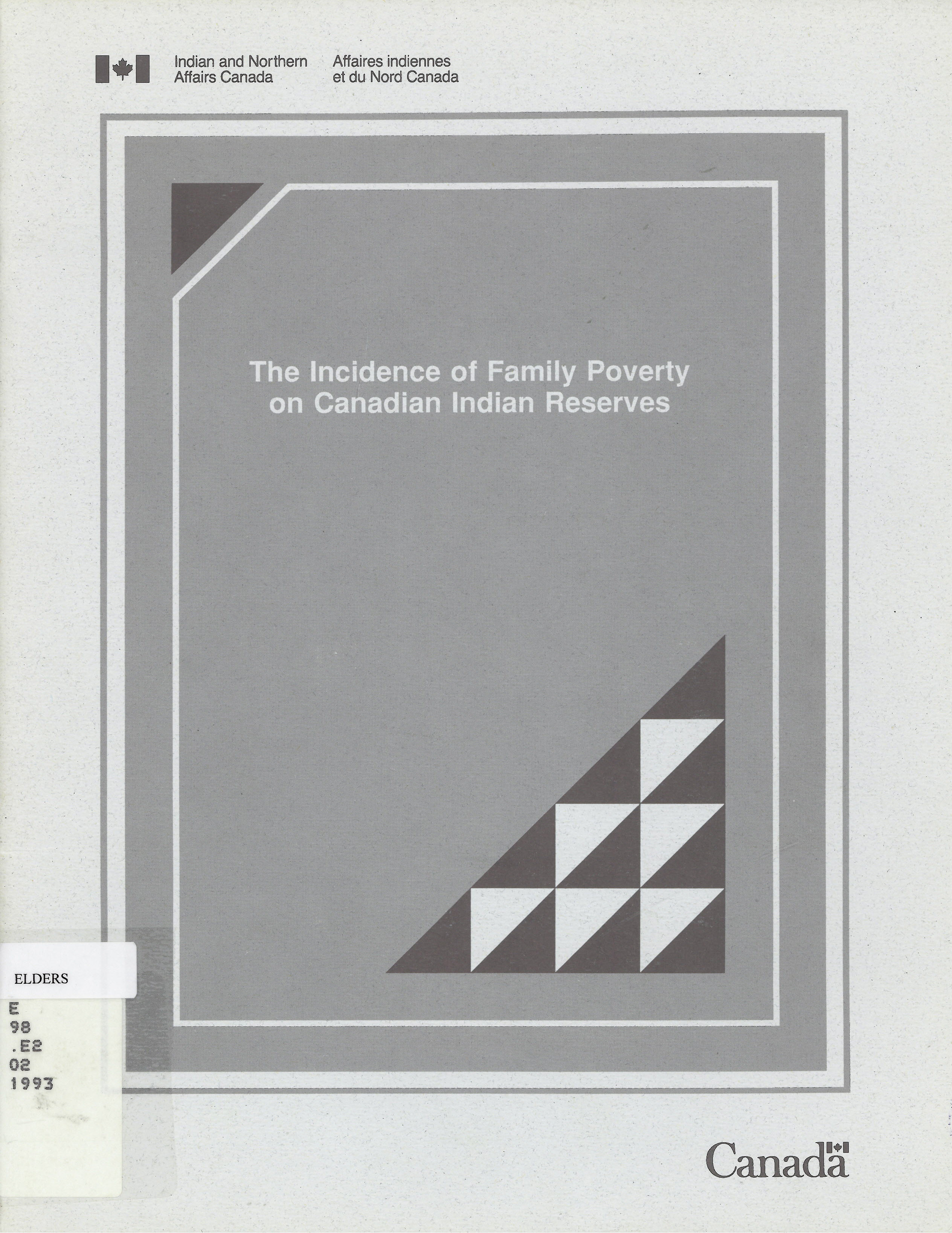 Incidence of family poverty on Canadian Indian reserves