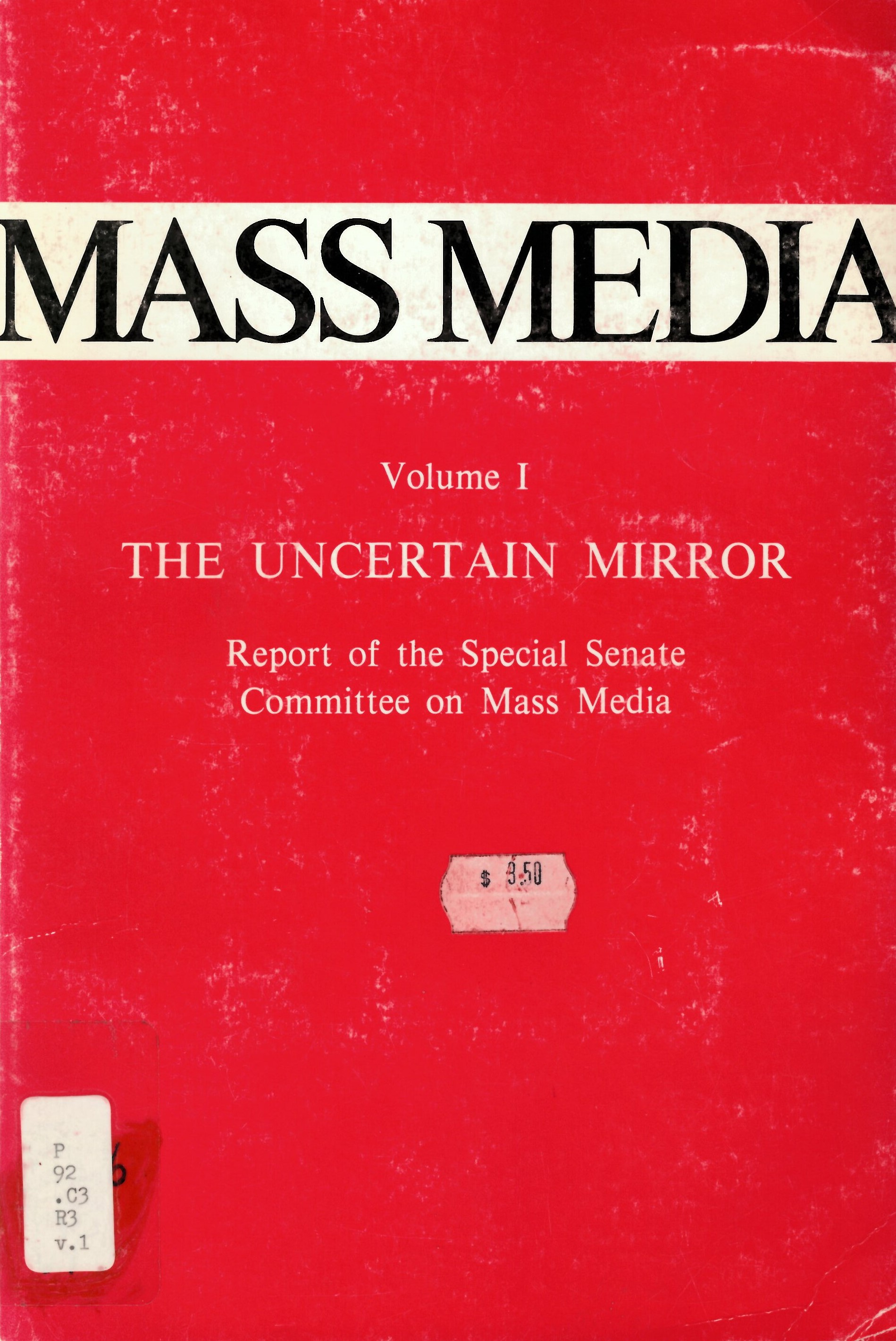 Mass media: report of the Special Committee on Mass Media