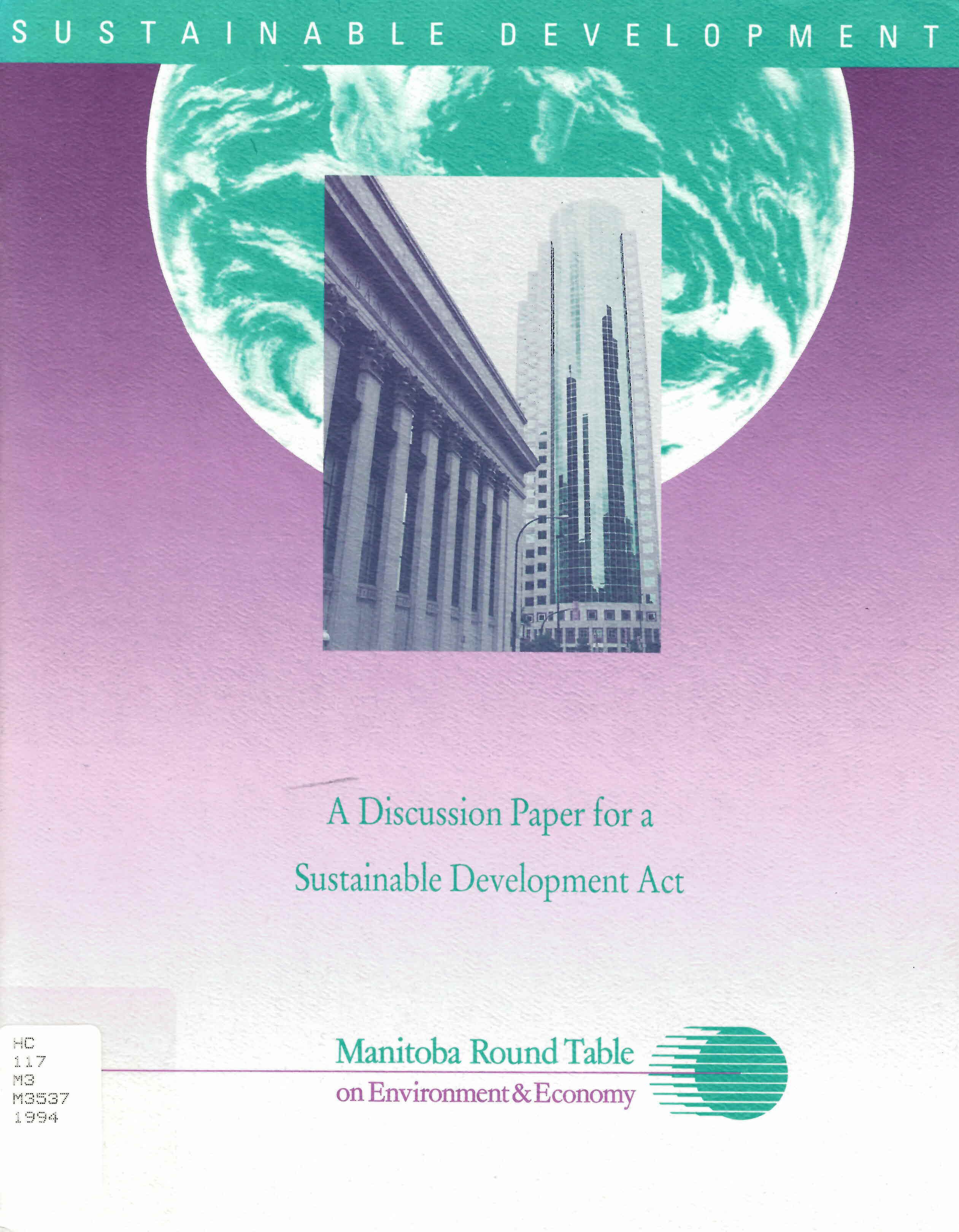 A discussion paper for a sustainable development act