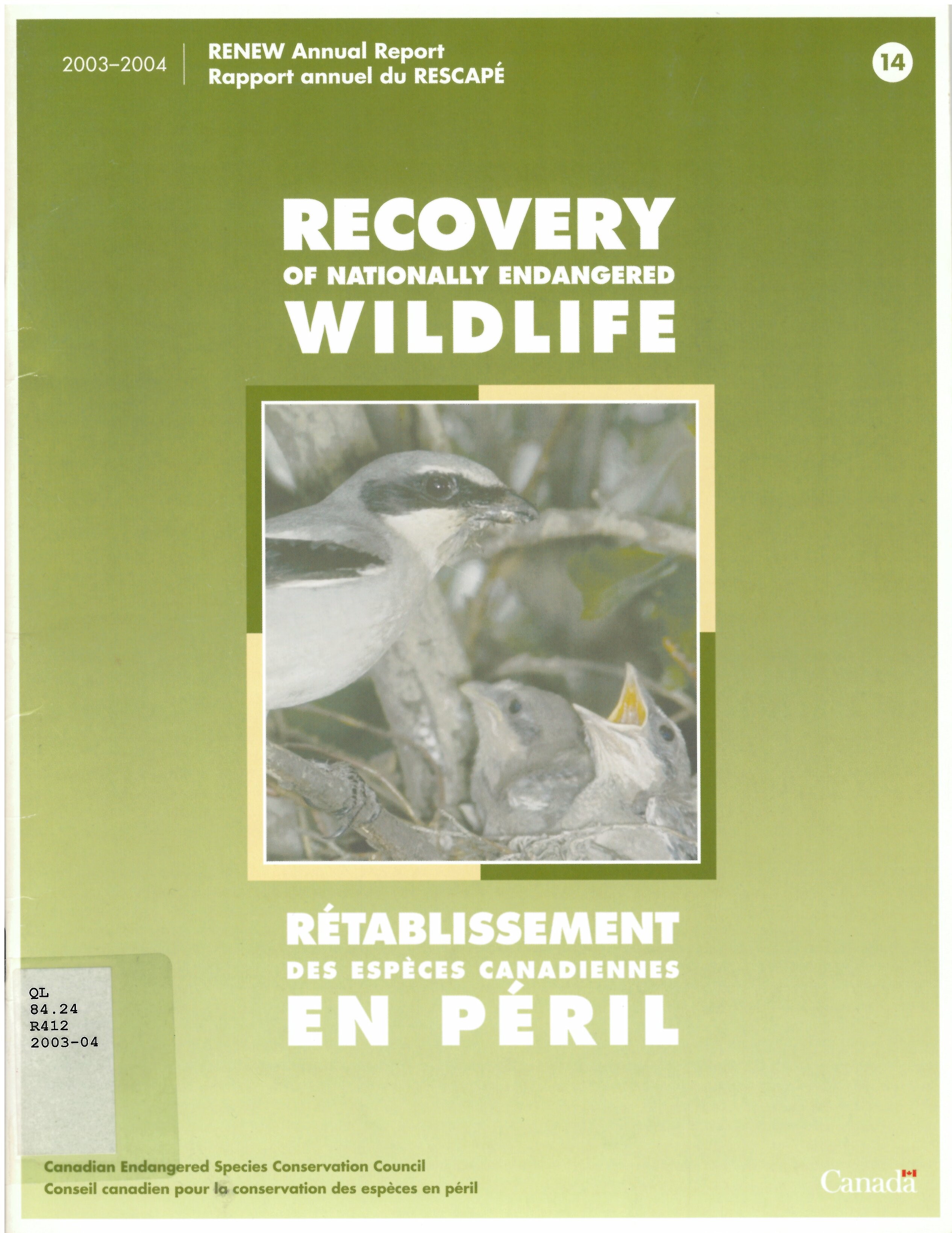 RENEW (Recovery of Nationally Endangered Wildlife) : Report.