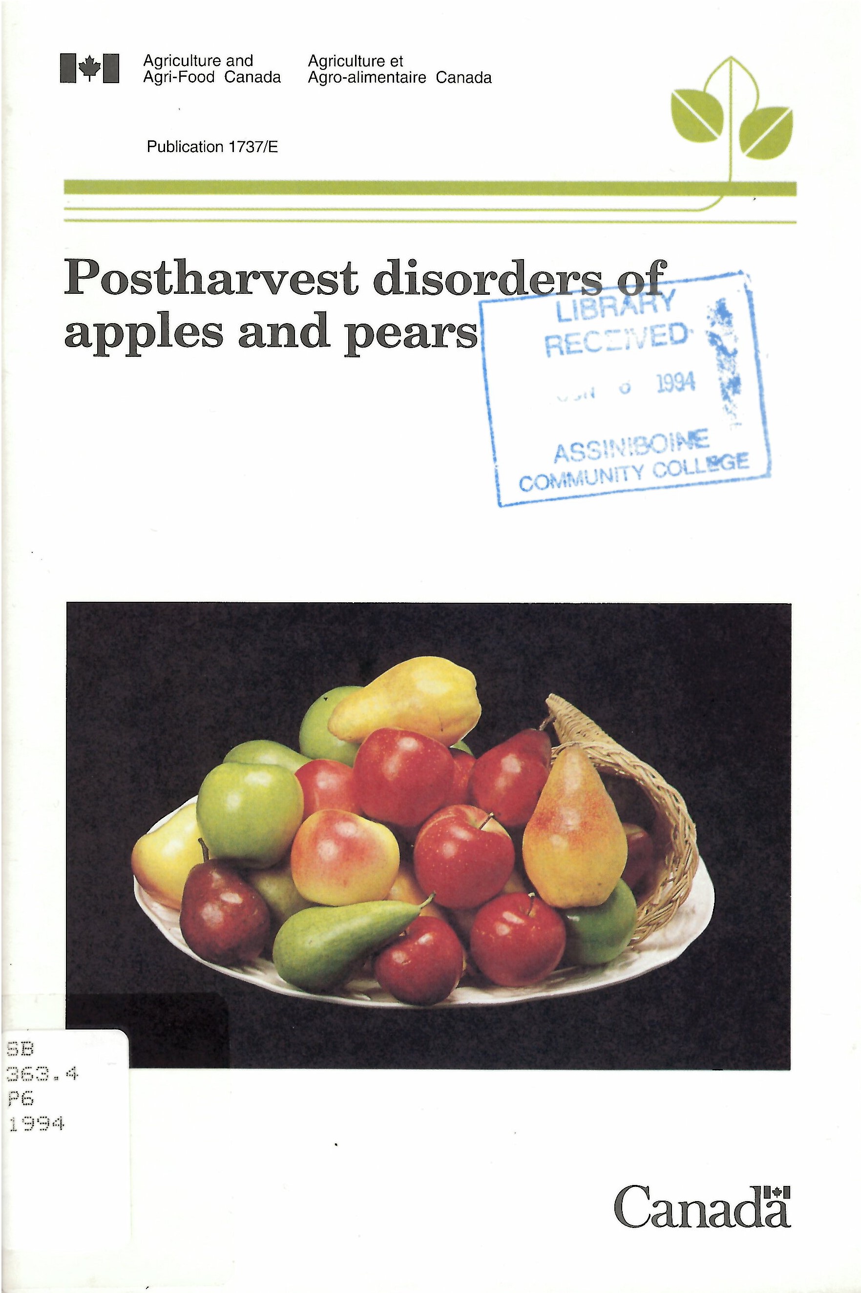 Postharvest disorders of apples and pears