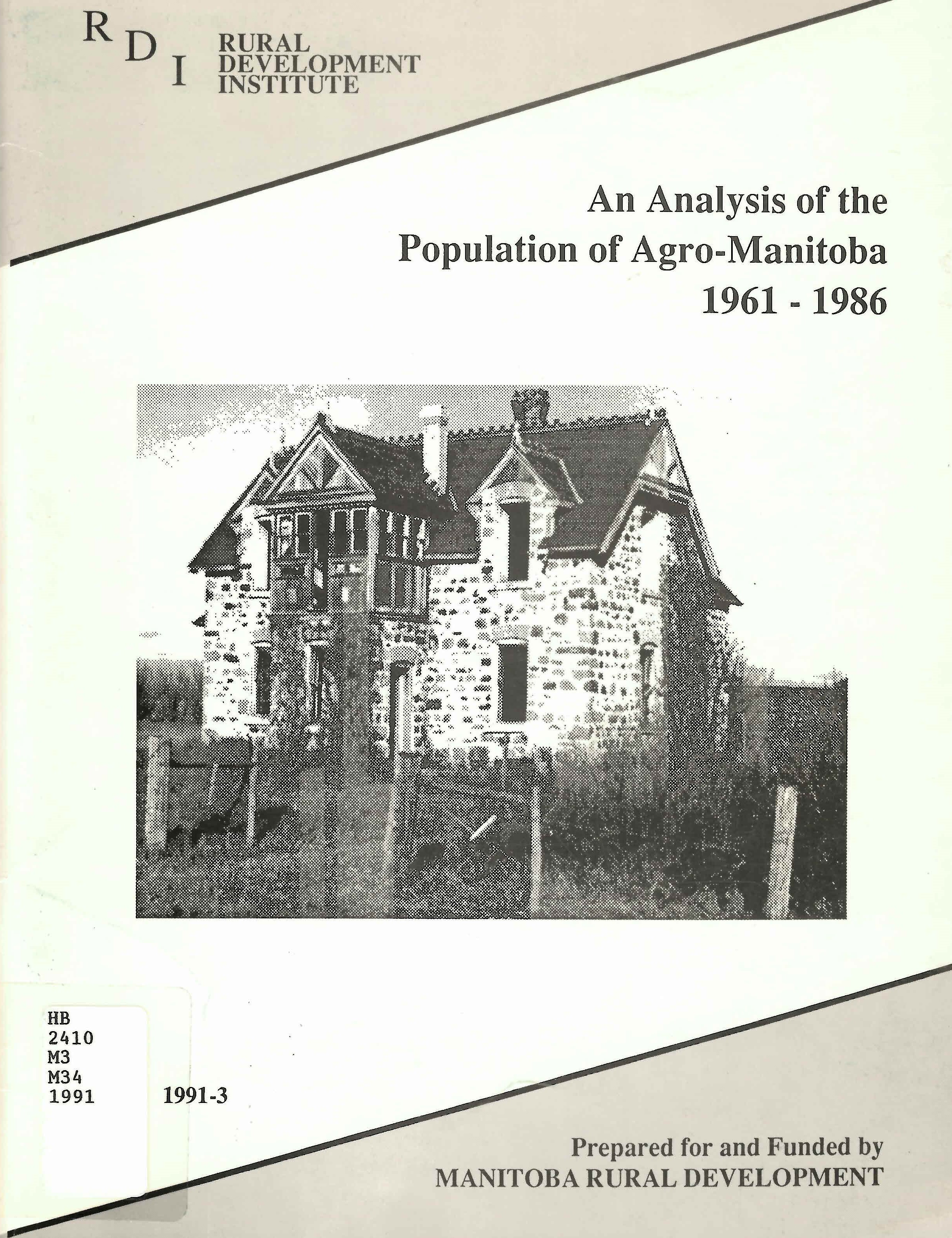 An Analysis of the population of agro-Manitoba