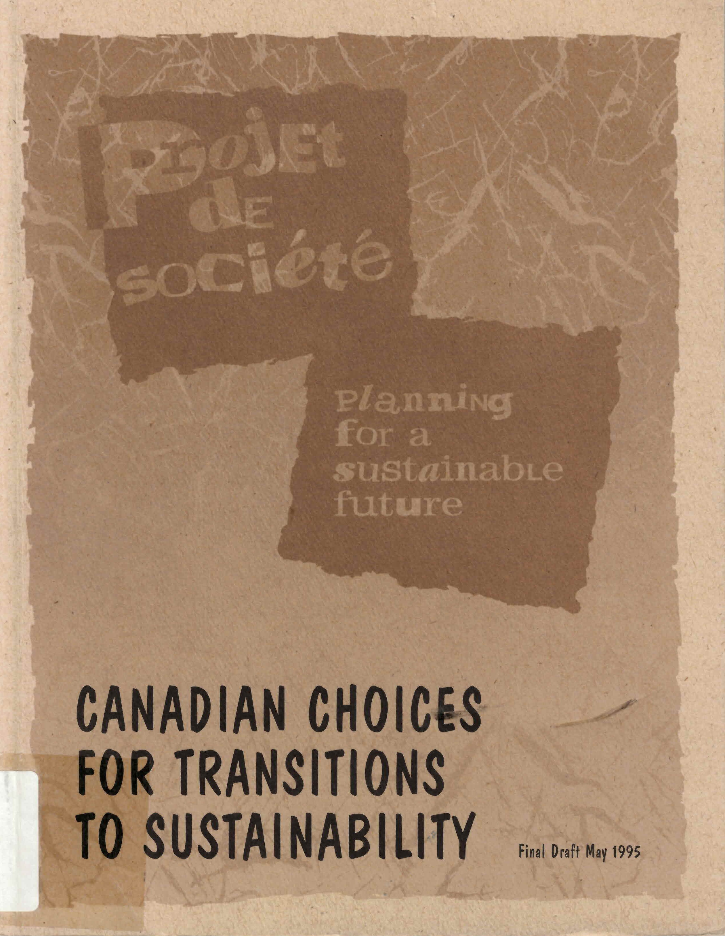 Canadian choices for transitions to sustainability