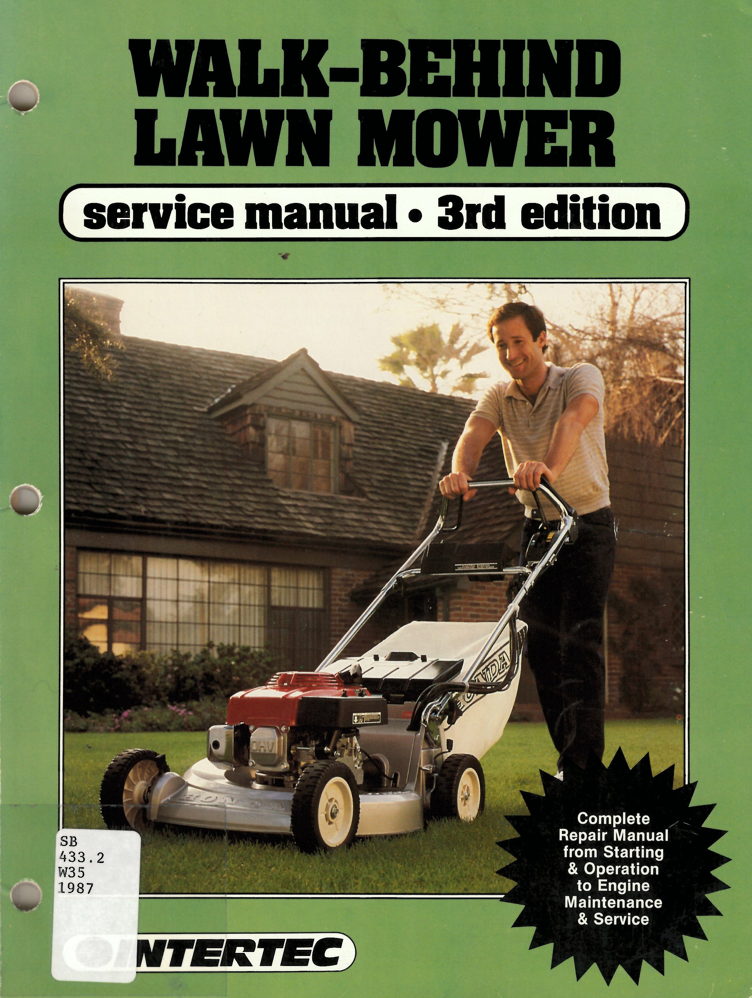 Walk behind lawn mower service manual.