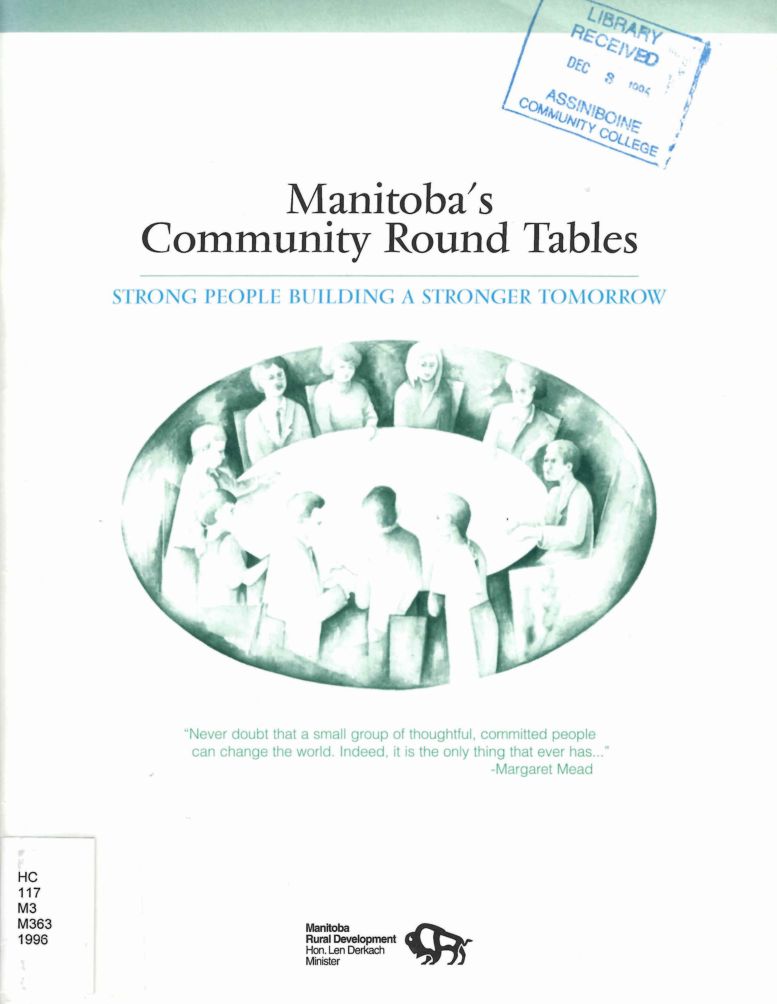 Manitoba's community round tables: : strong people building a stronger tomorrow