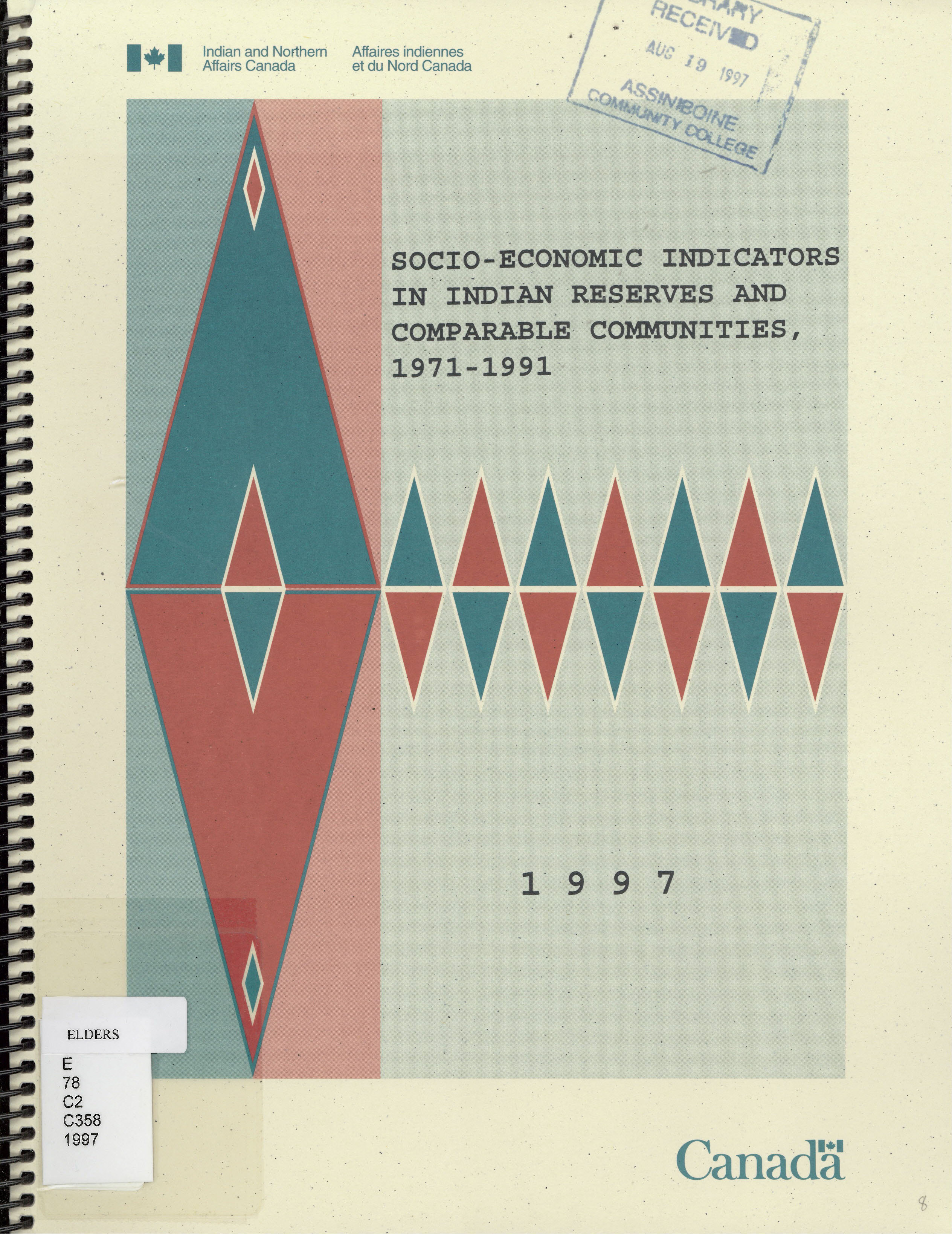 Socio-economic indicators in Indian reserves and comparable communities, 1971-1991