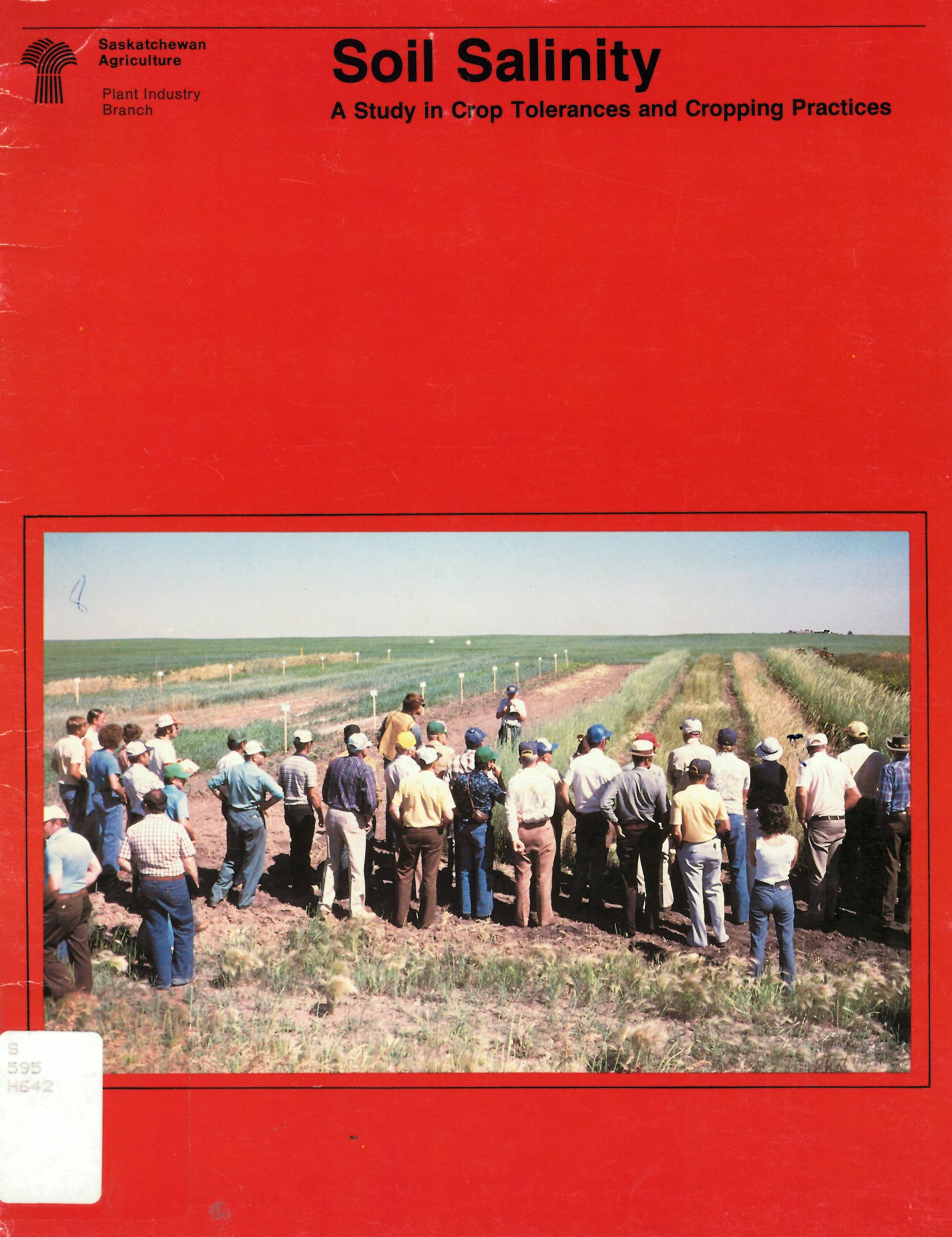 Soil salinity: study in crop tolerances and cropping practices /