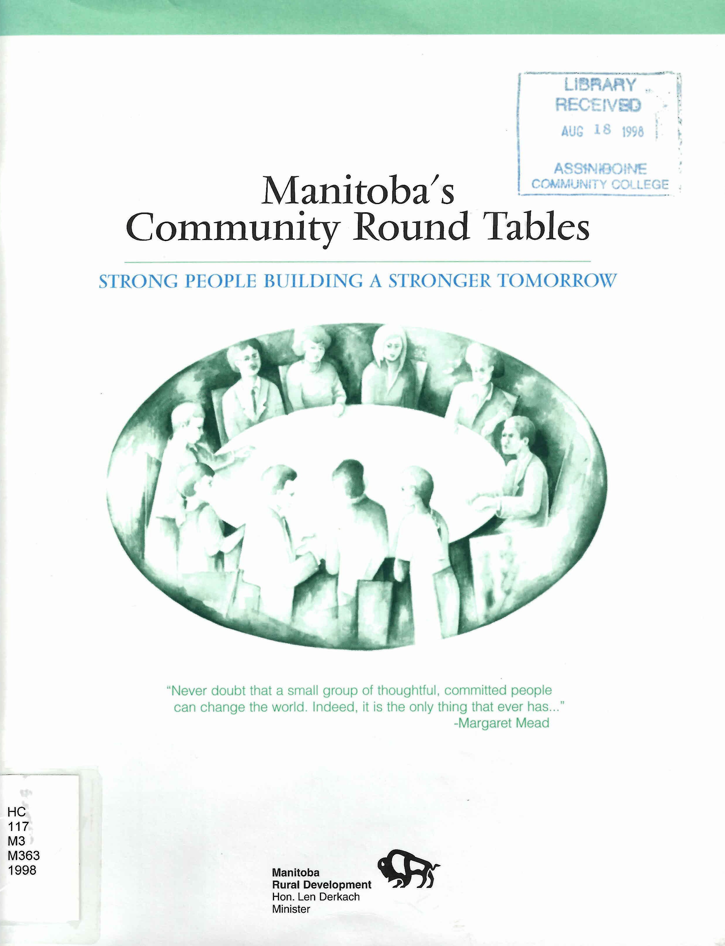 Manitoba's community round tables: : strong people building a stronger tomorrow