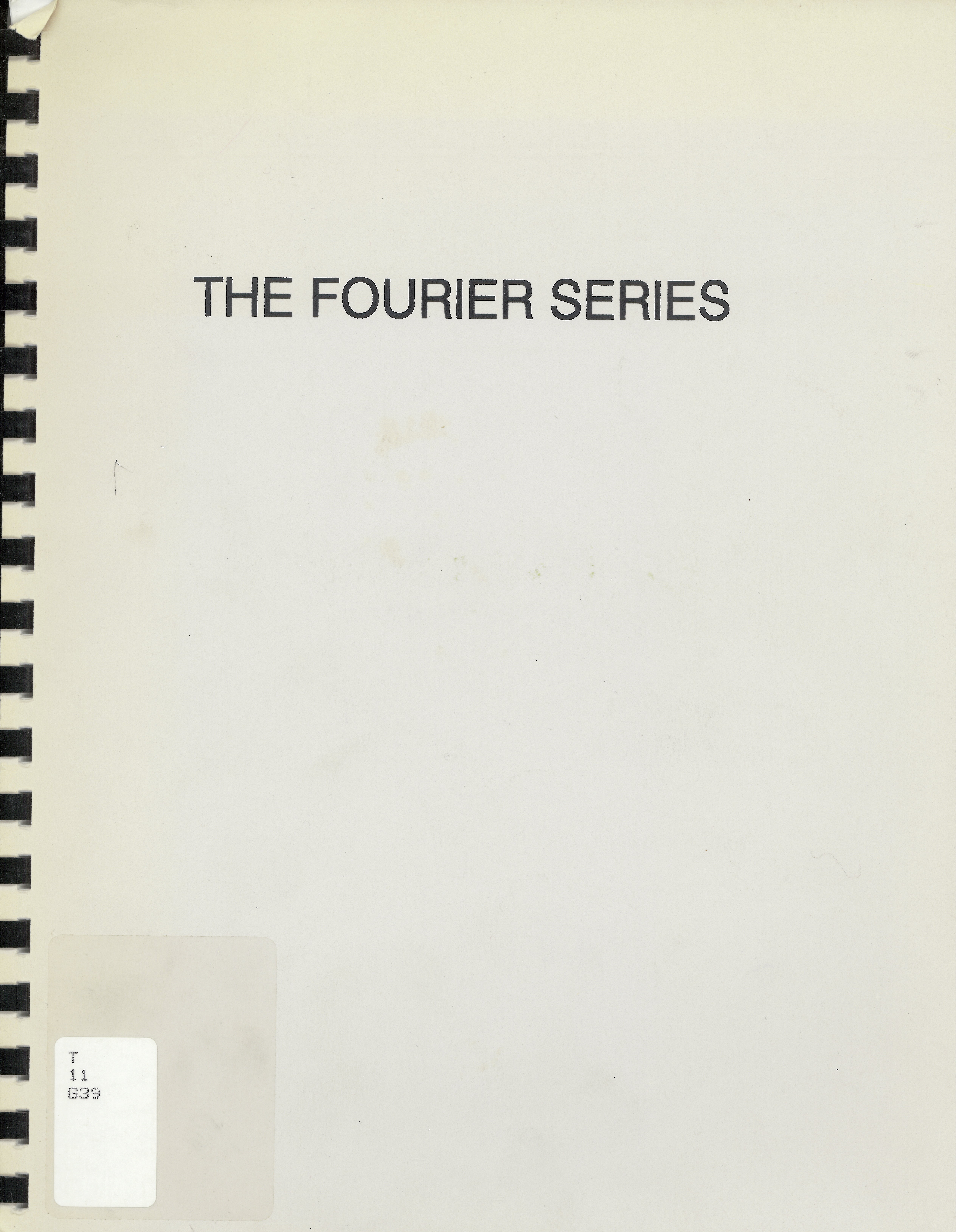 The Fourier series