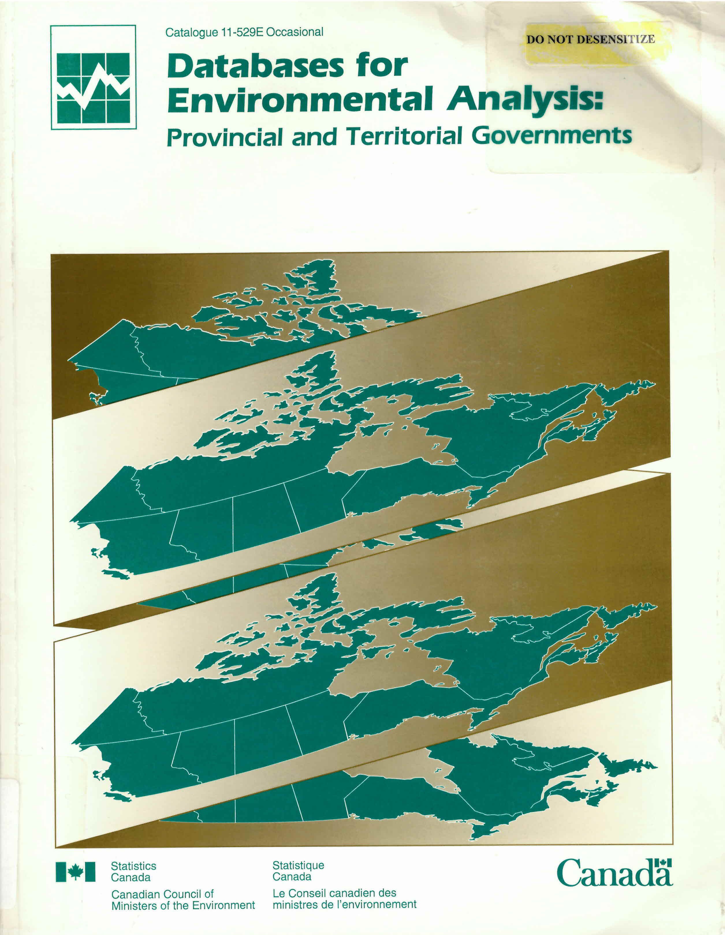 Databases for environmental analysis : provincial and territorial governments