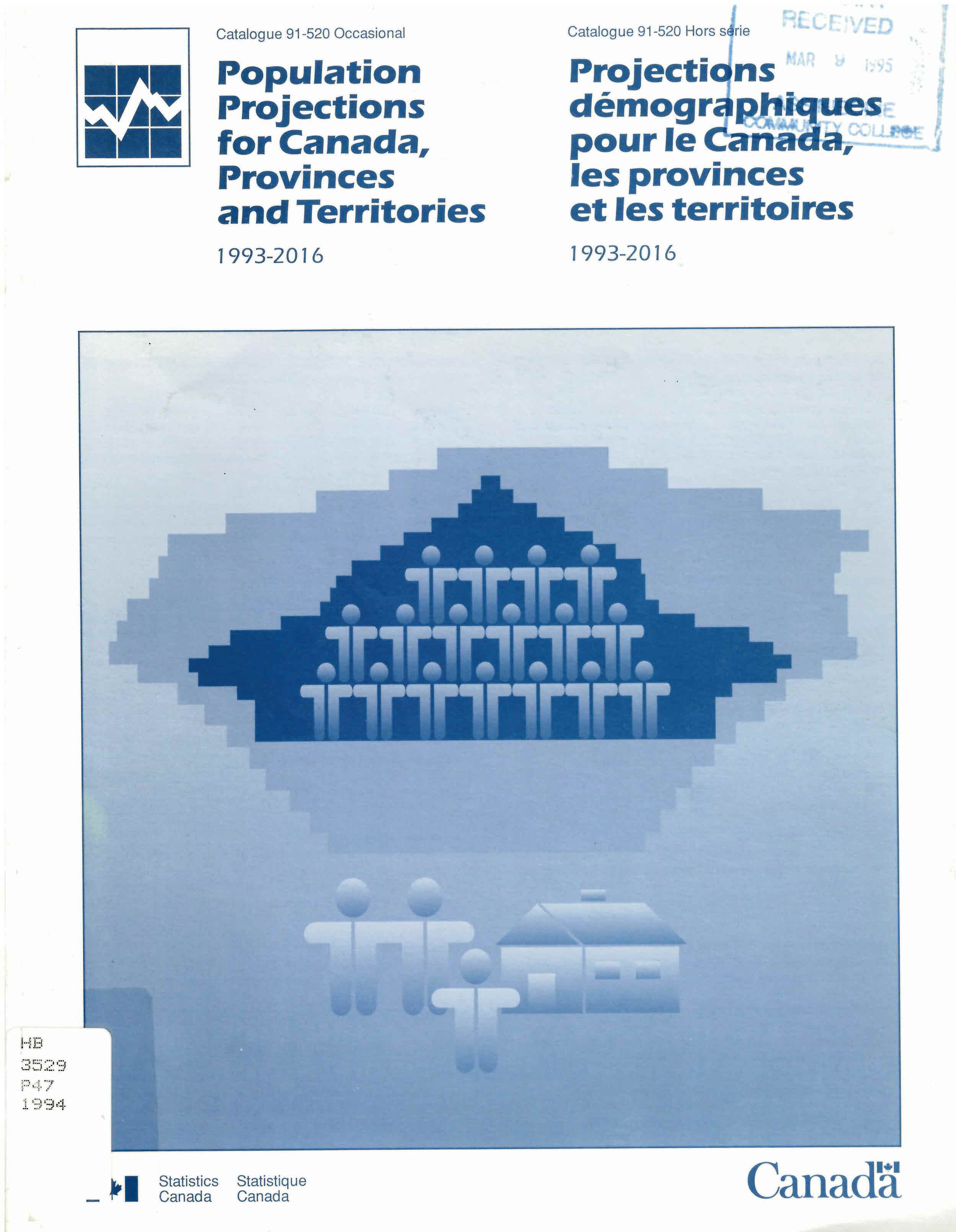 Population projections for Canada, provinces and territories, 1993-2016 = : Projections démographiques pour le Canada, les provinces et les territoires, 1993-2016