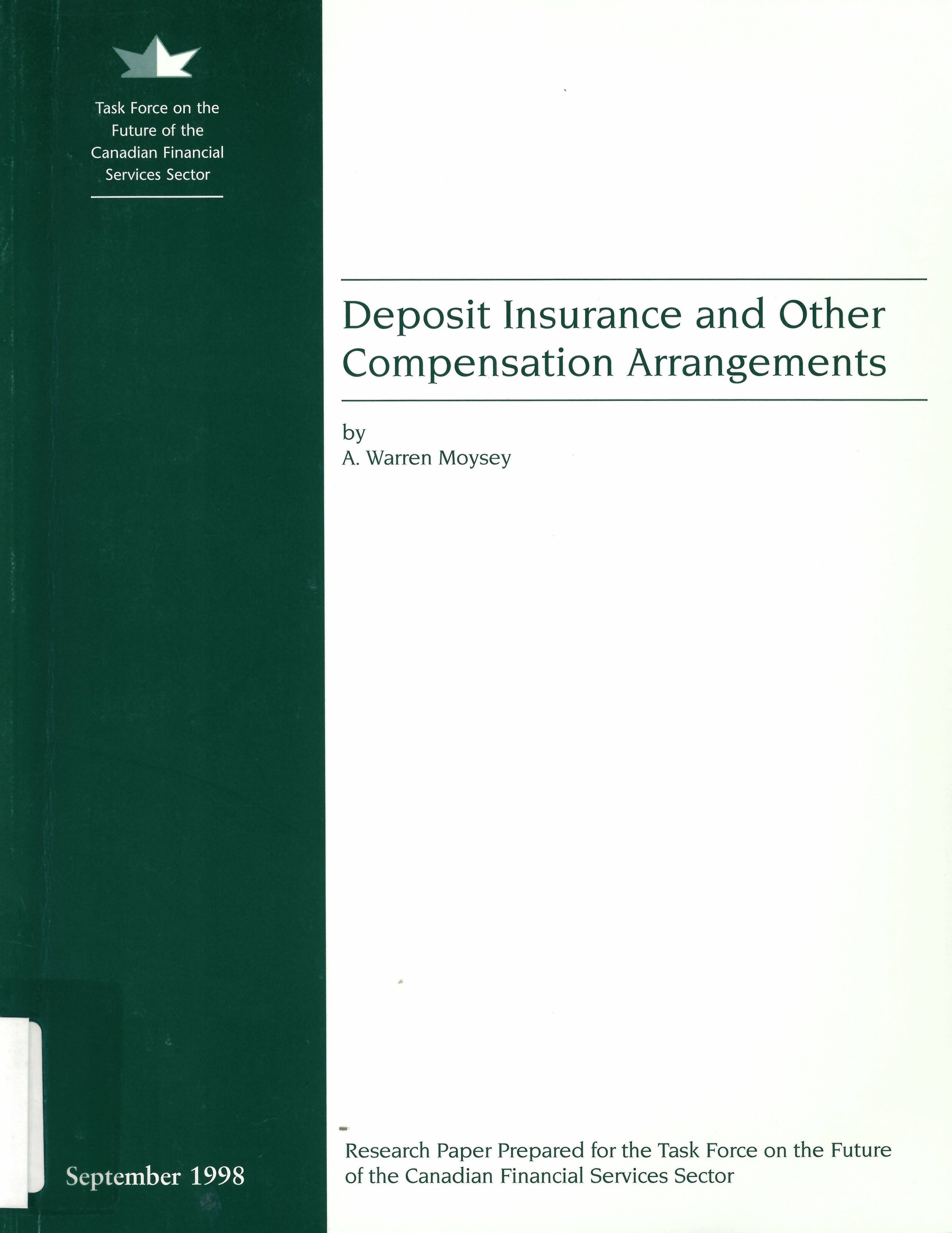 Deposit insurance and other compensation arrangements