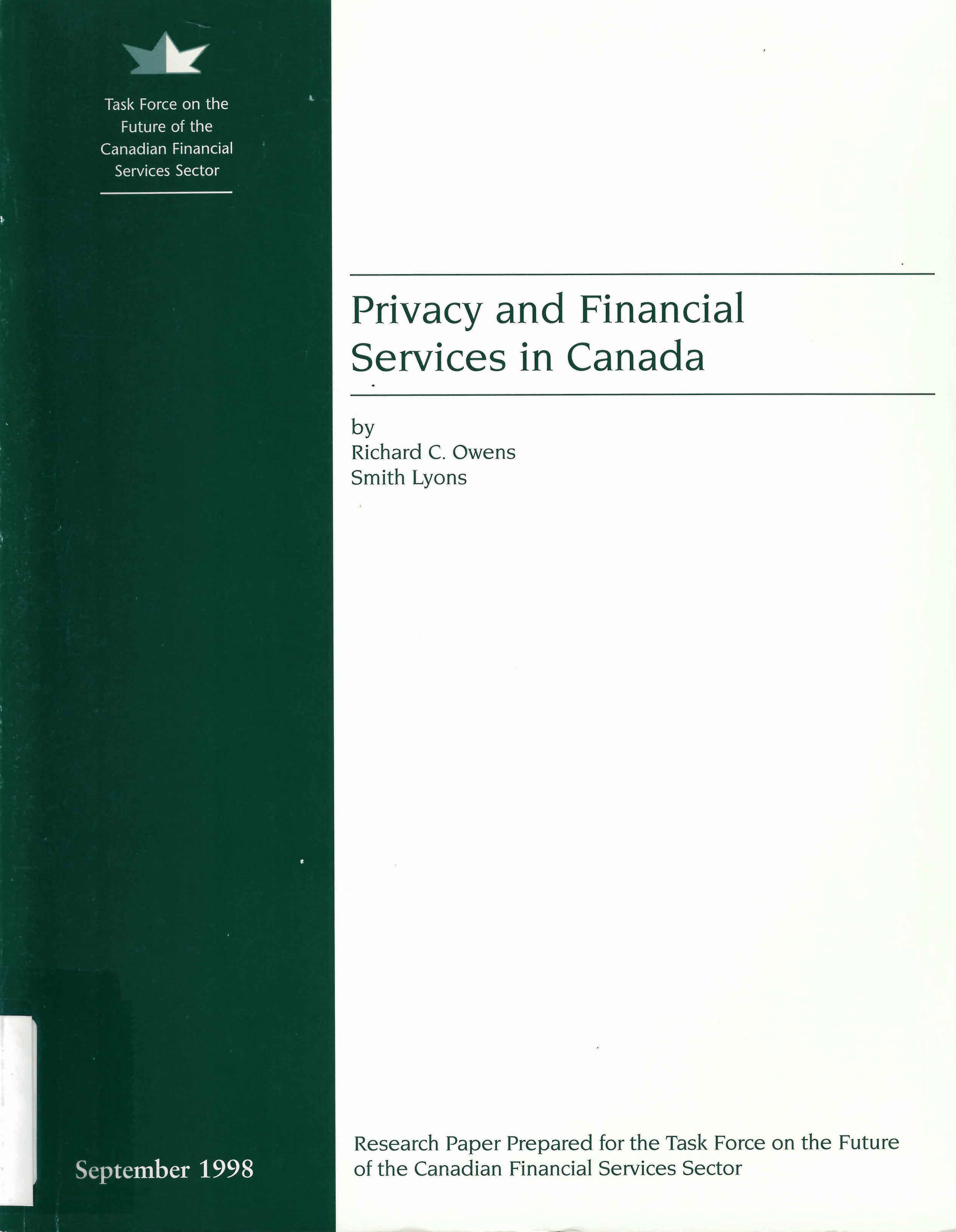 Privacy and financial services in Canada