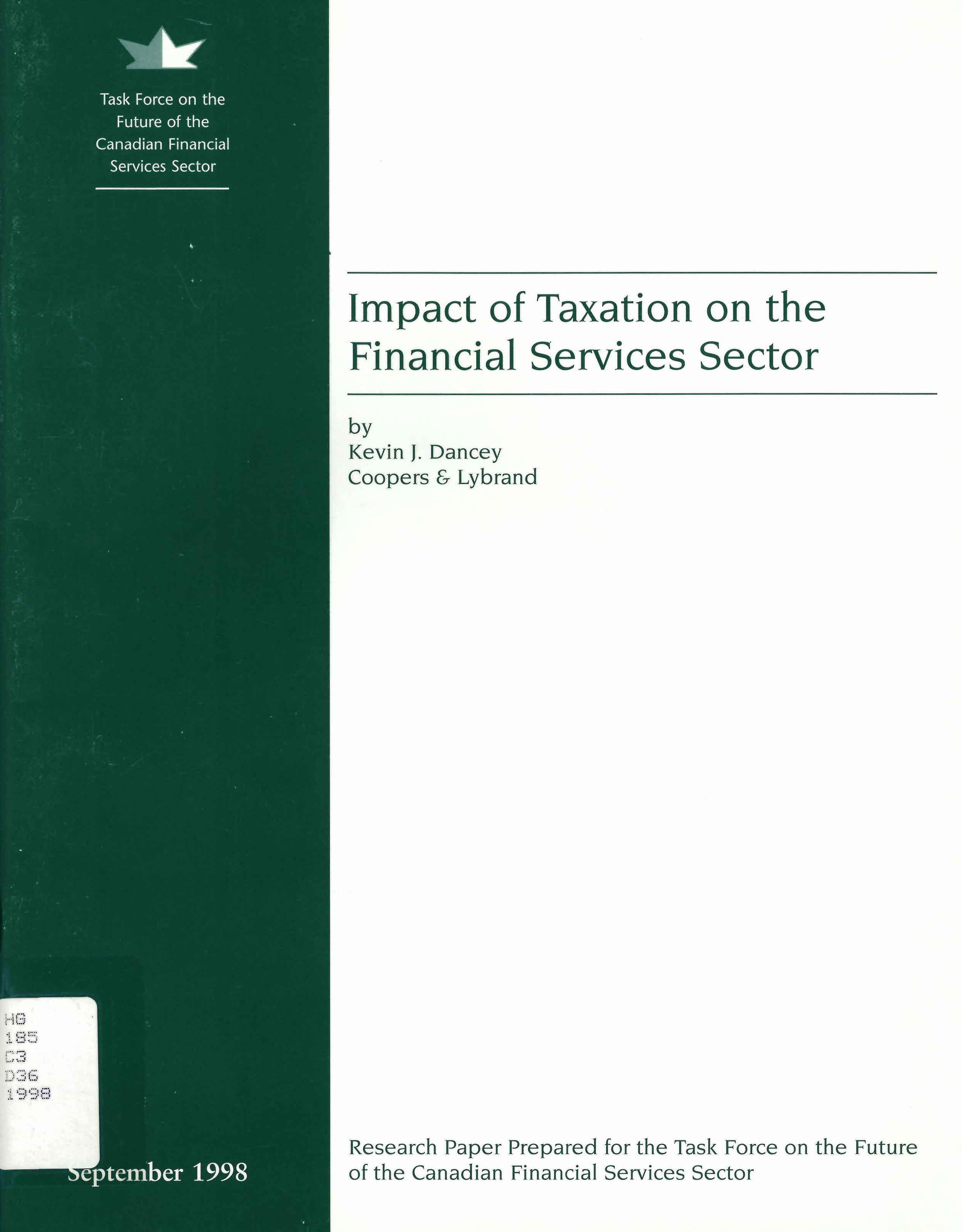 Impact of taxation on the financial services sector