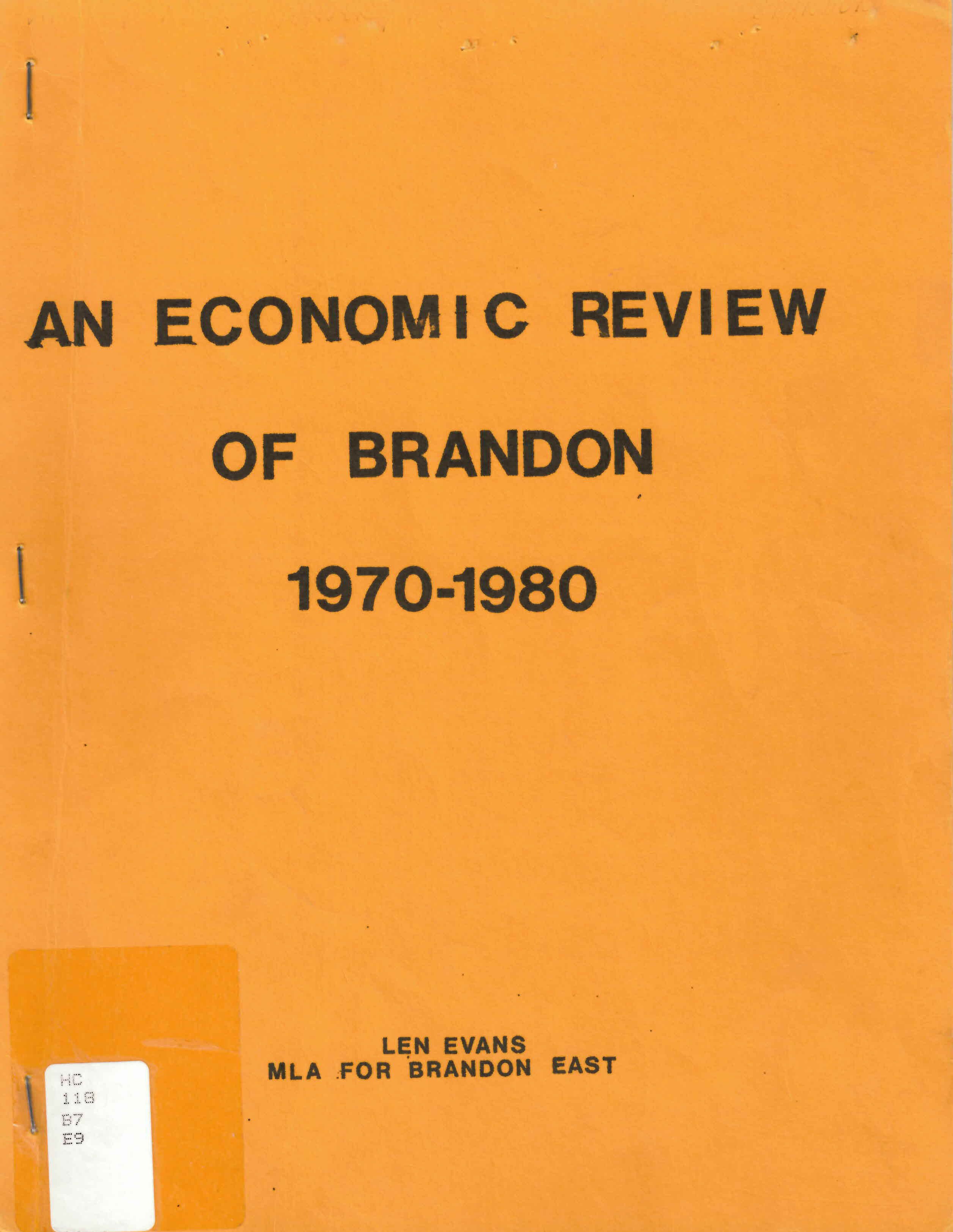 An economic review of Brandon, 1970-1980