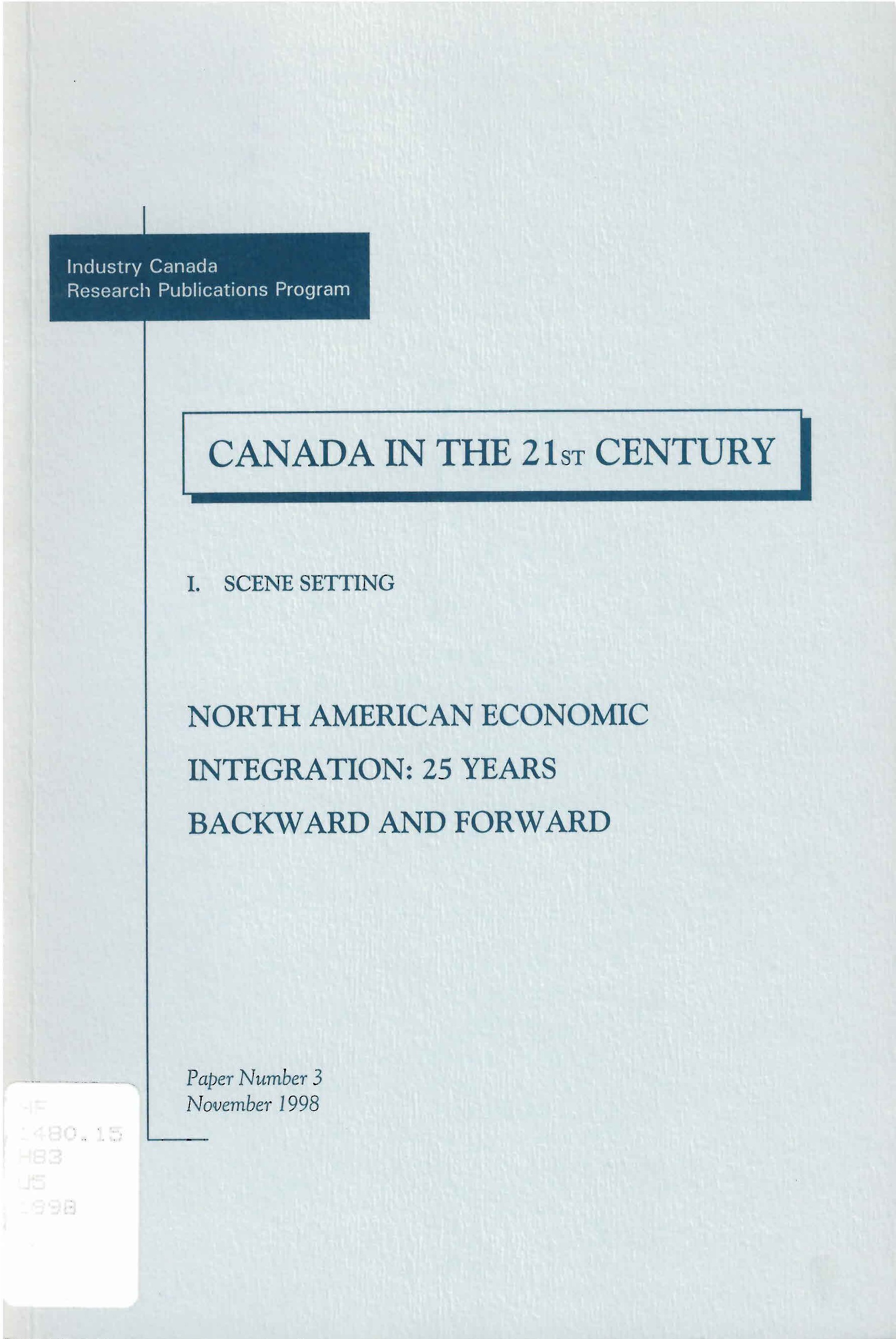 North American economic integration: : 25 years backward and forward /