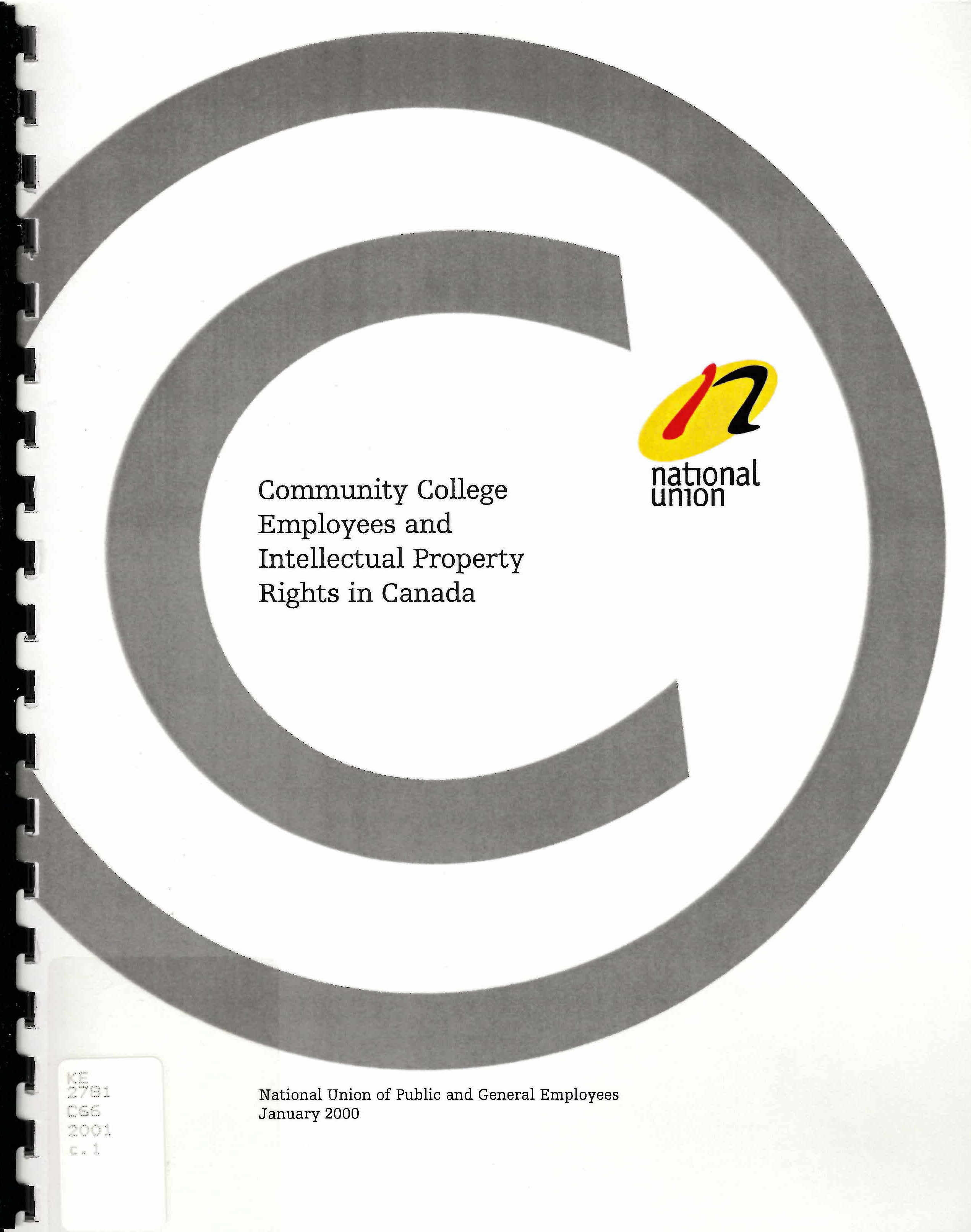 Community college employees and intellectual property rights in Canada.