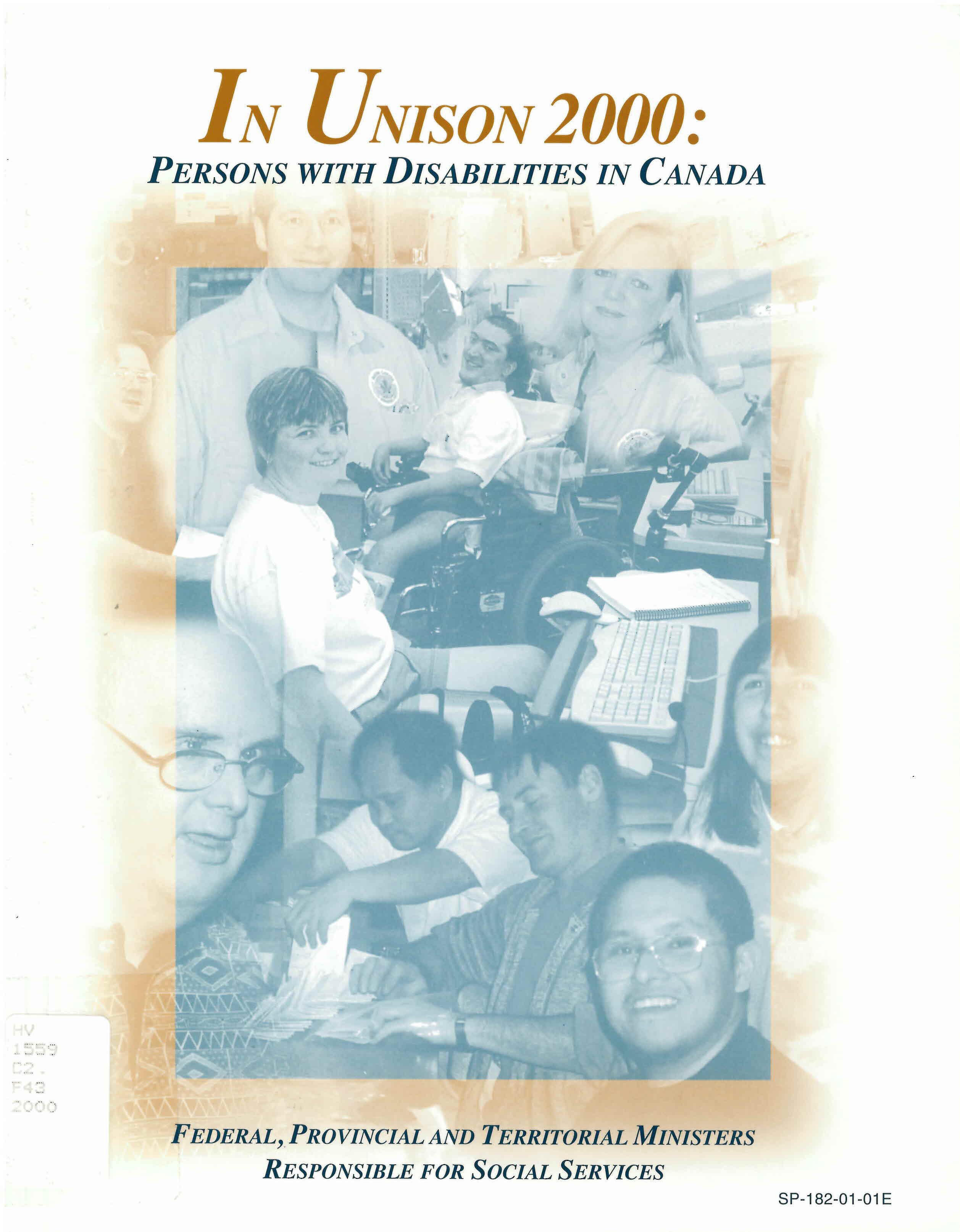 In unison 2000 : persons with disabilities in Canada