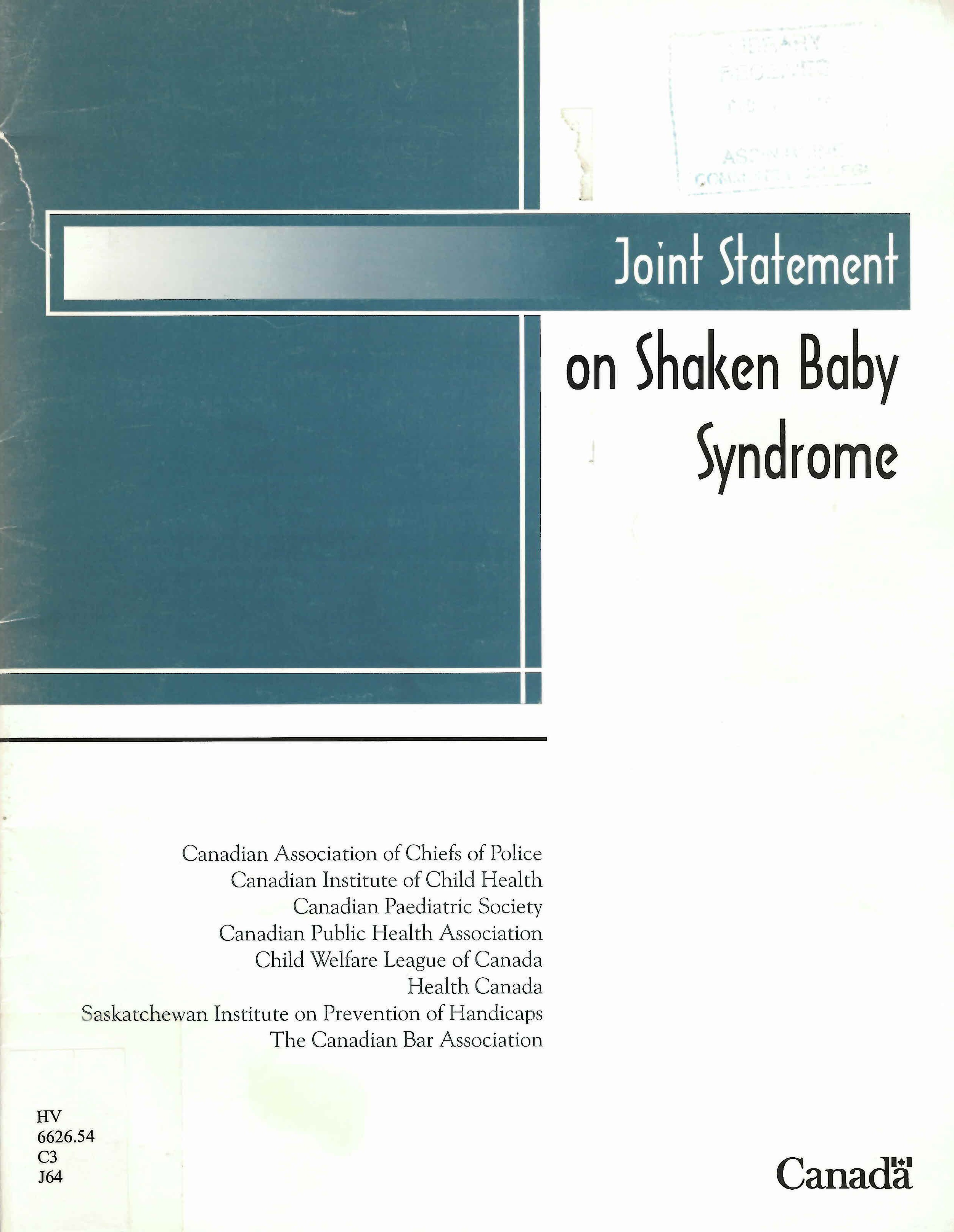 Joint statement on shaken baby syndrome
