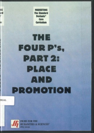 The four P's, part 2 : place and promotion /