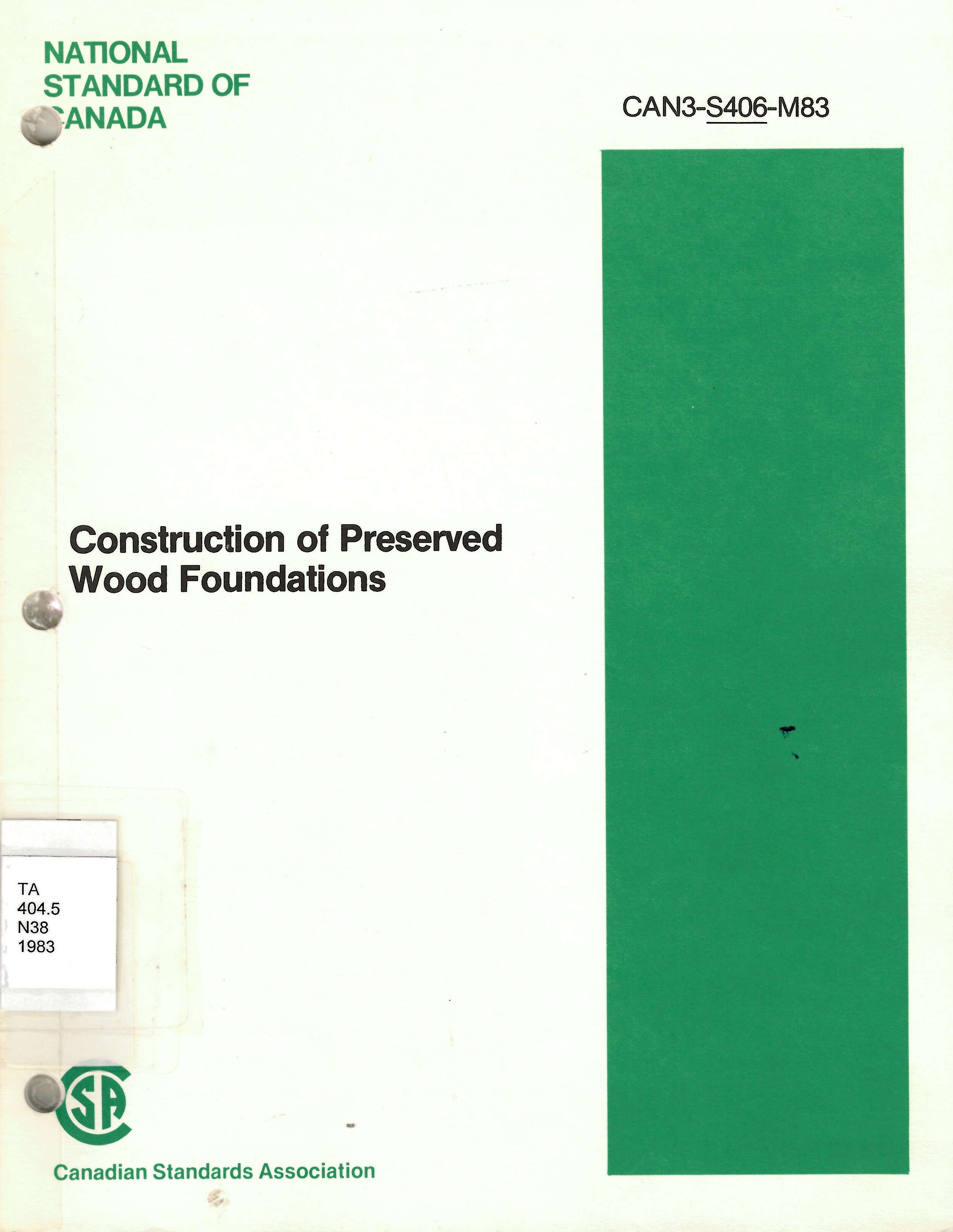 Construction of preserved wood foundations