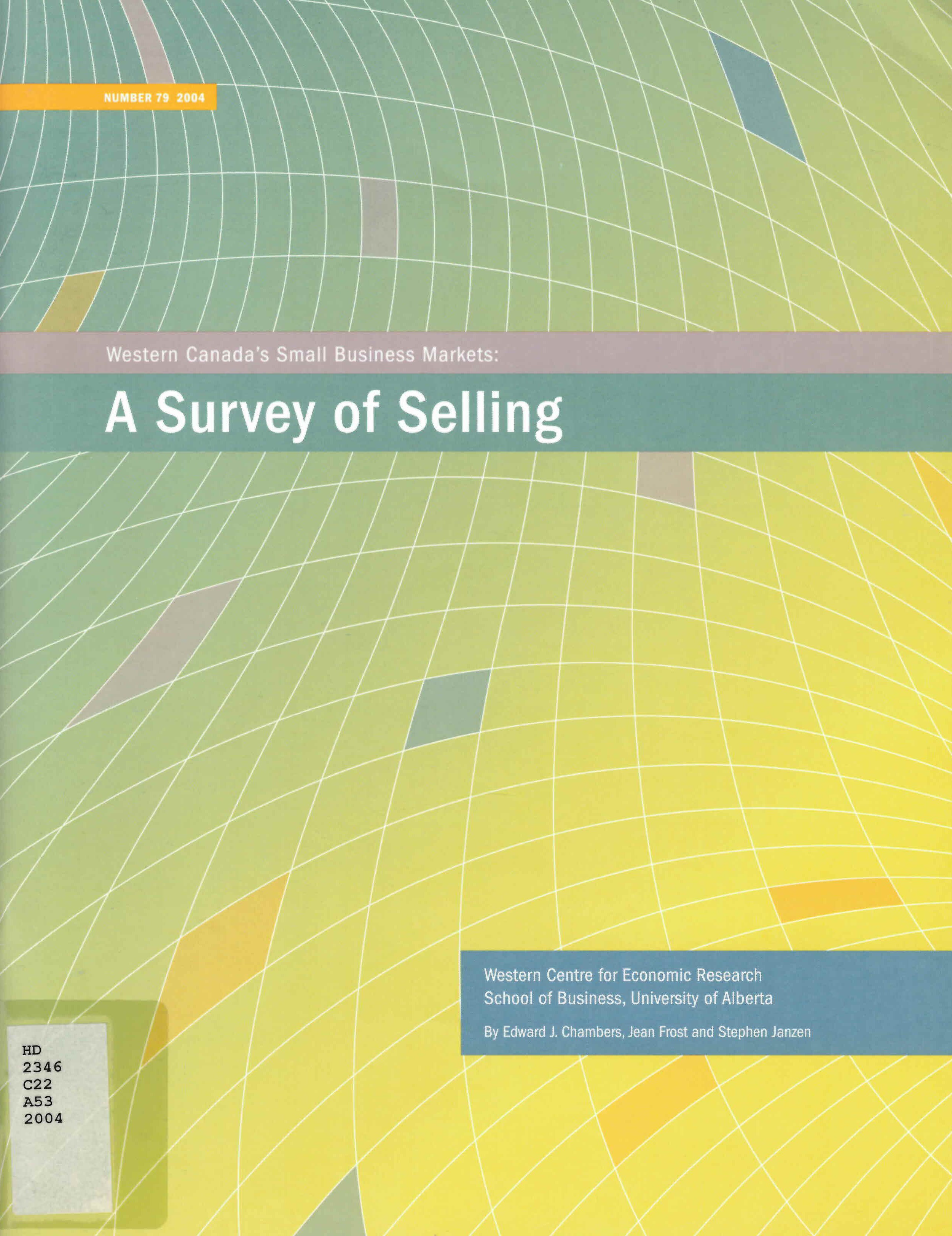 Western Canada's small business markets : a survey of selling