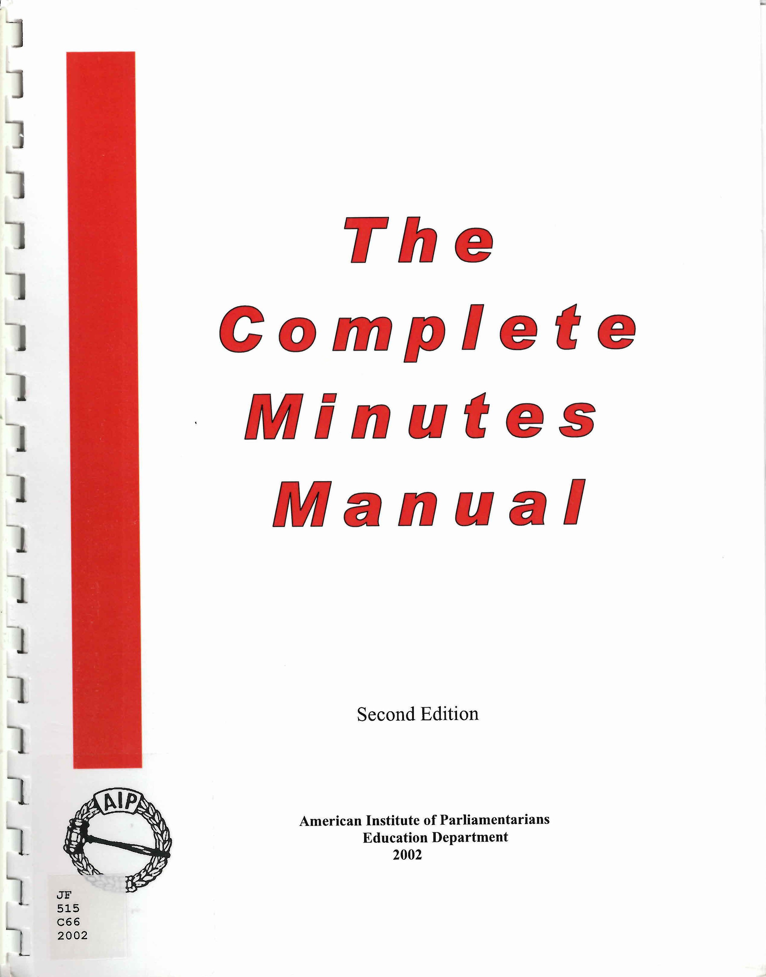 The complete minutes manual