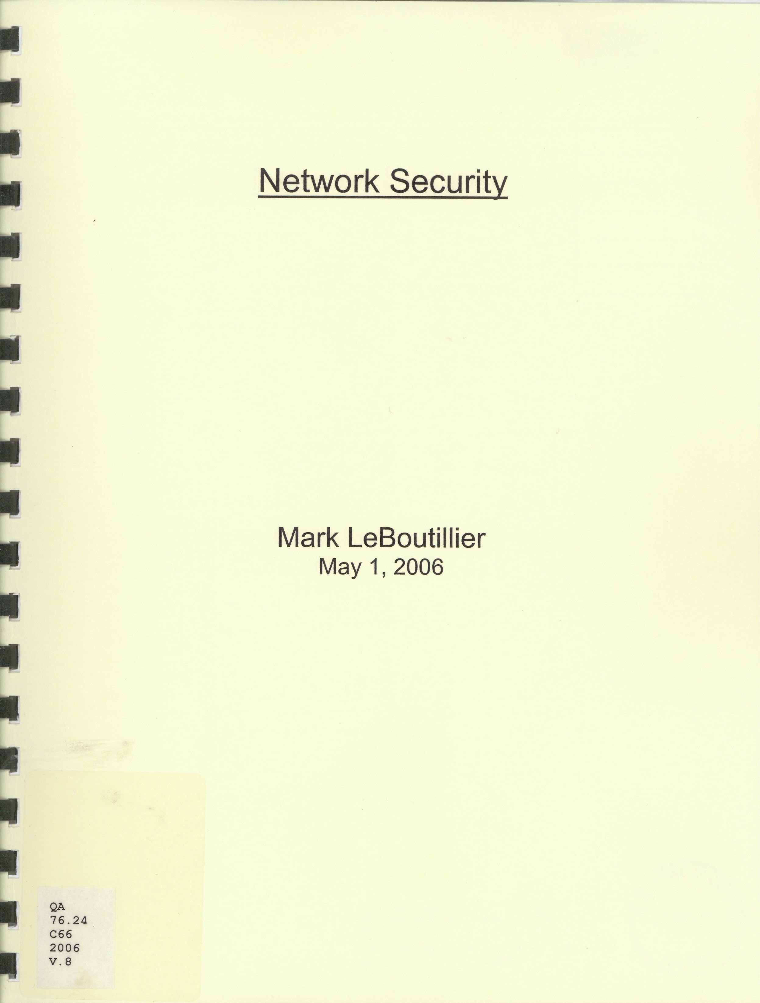 Network security : May 1, 2006