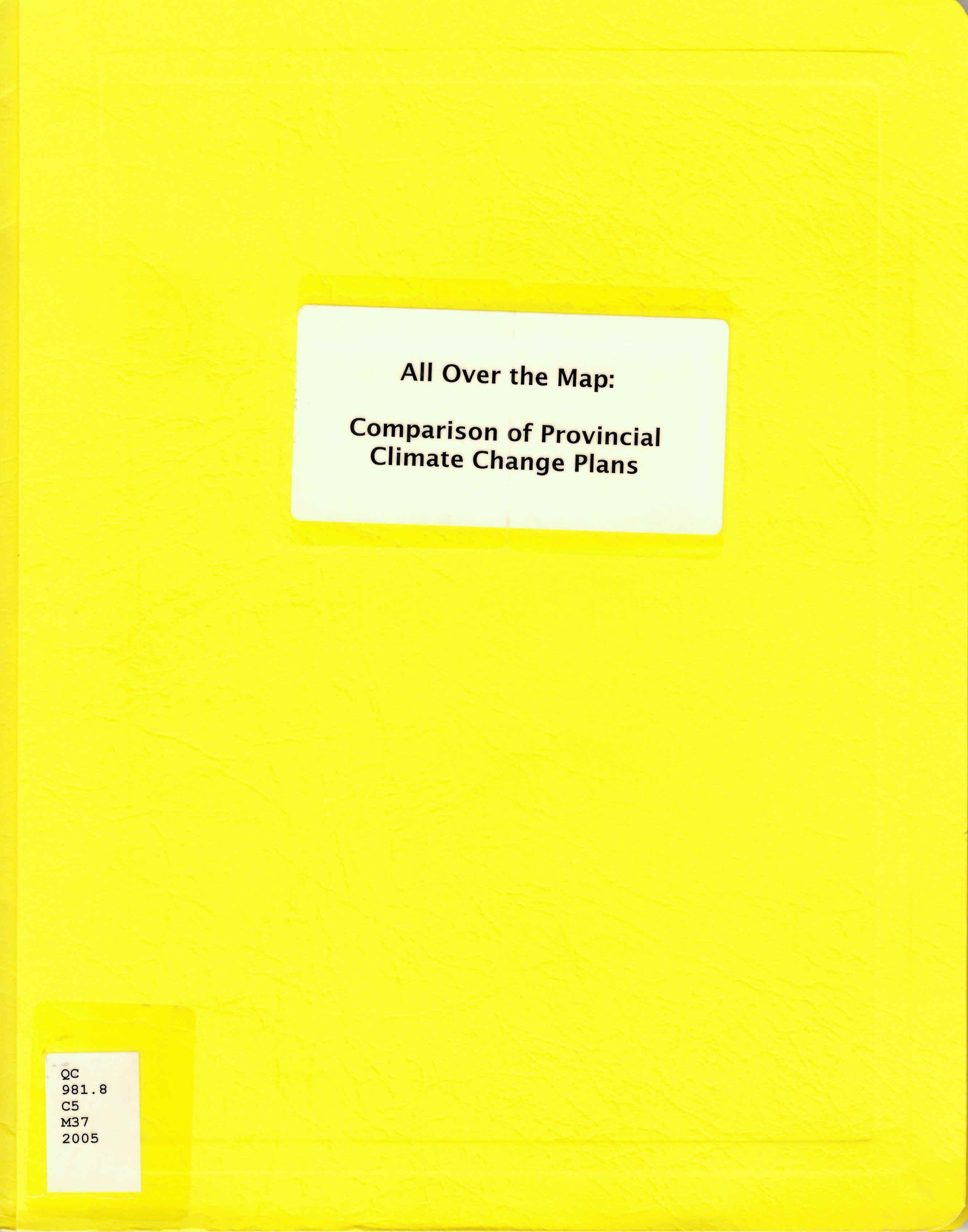 All over the map : a comparison of provincial climate change plans