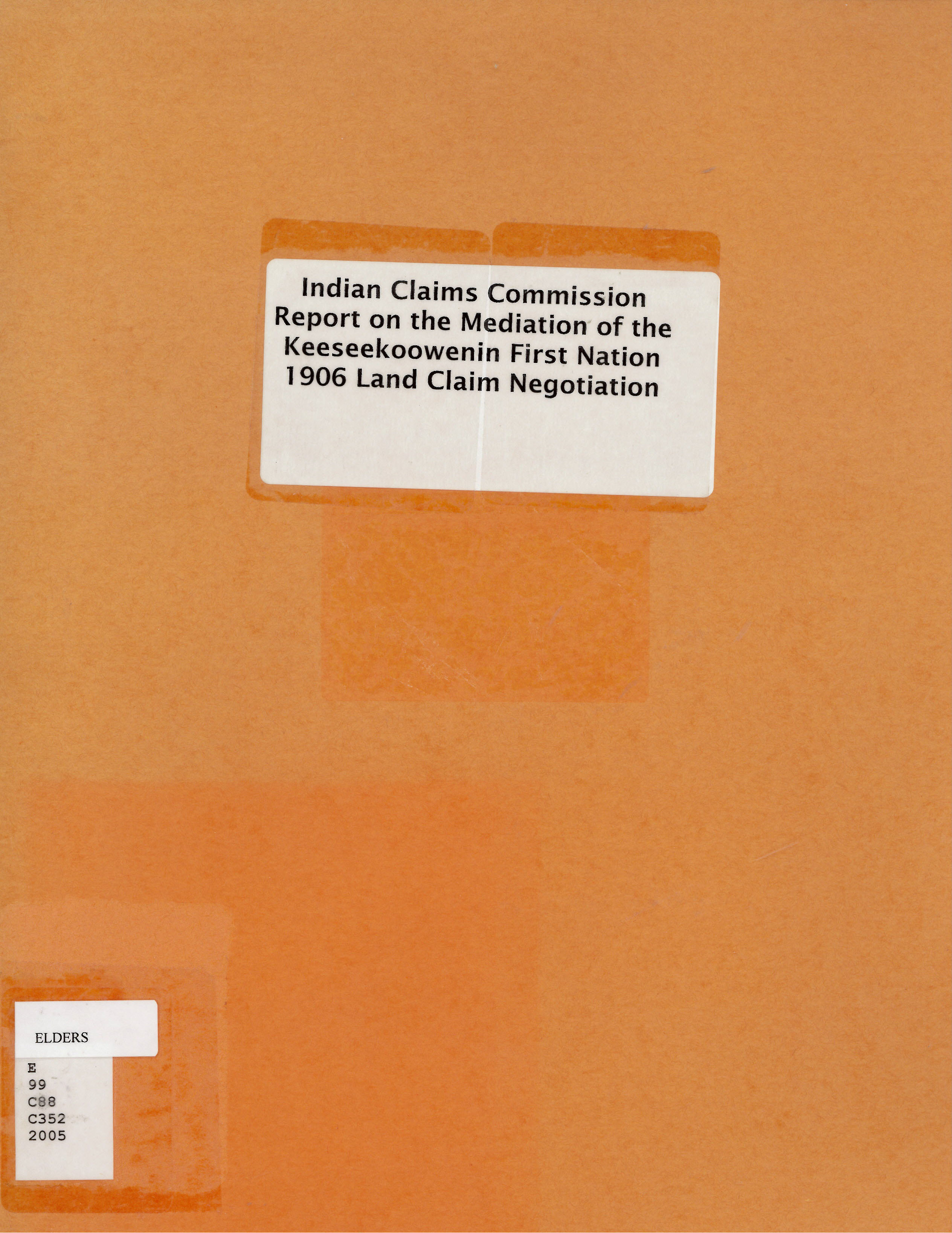 Report on the mediation of the Keeseekoowenin First Nation 1906 land claim negotiation