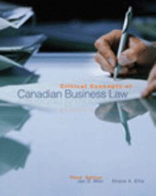 Critical concepts of Canadian business law