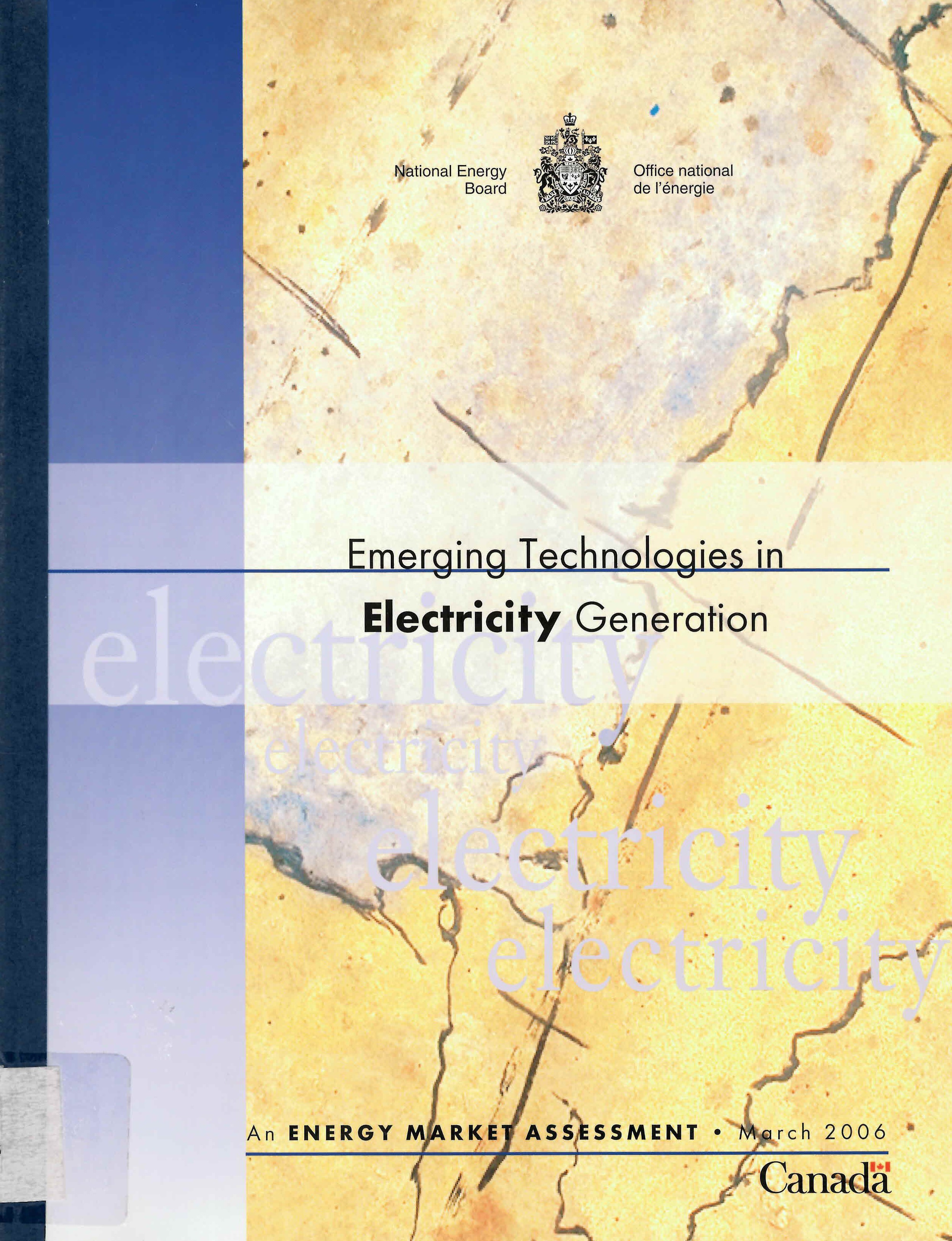 Emerging technologies in electricity generation.