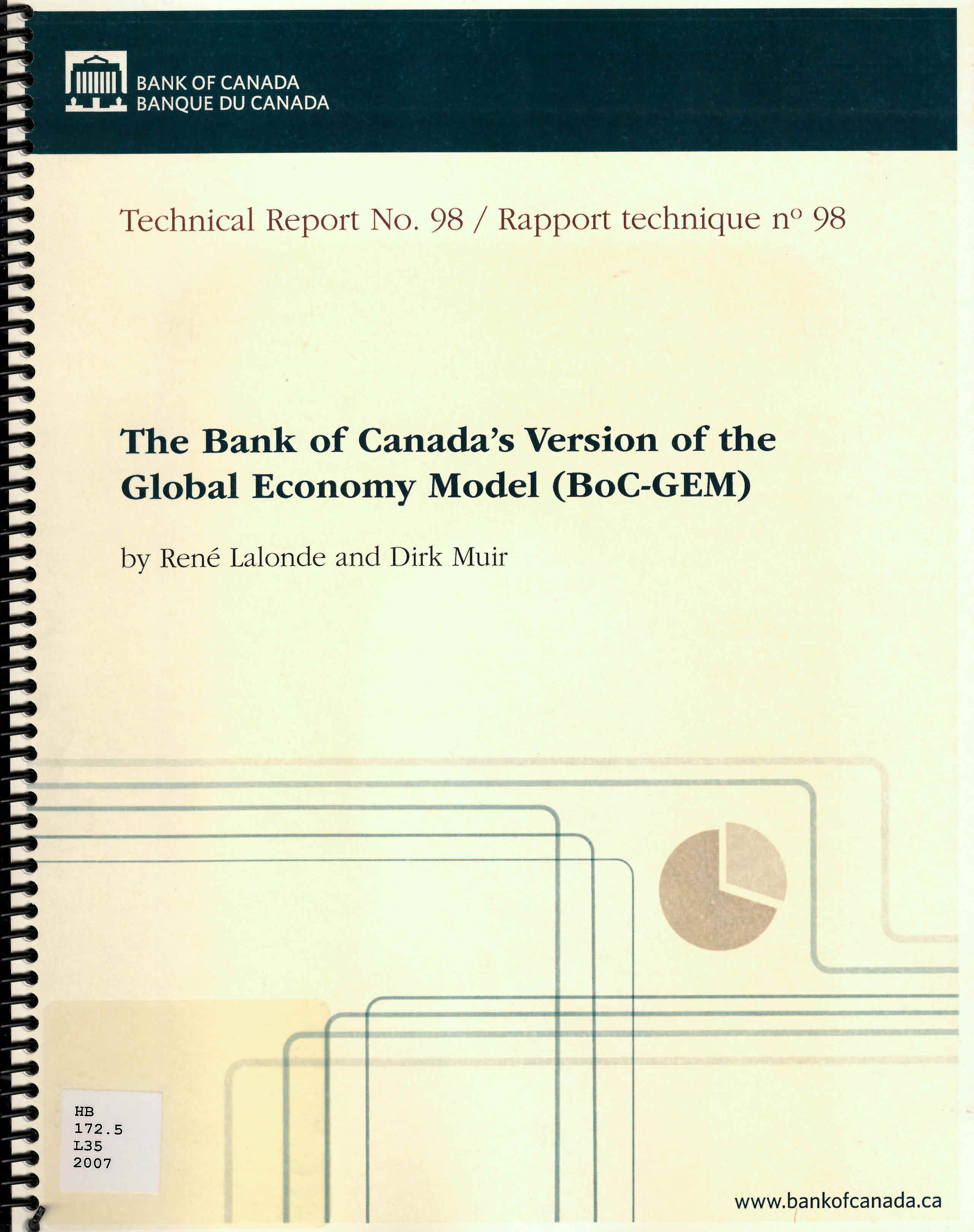 The Bank of Canada's version of the global economy model (BoC-GEM)