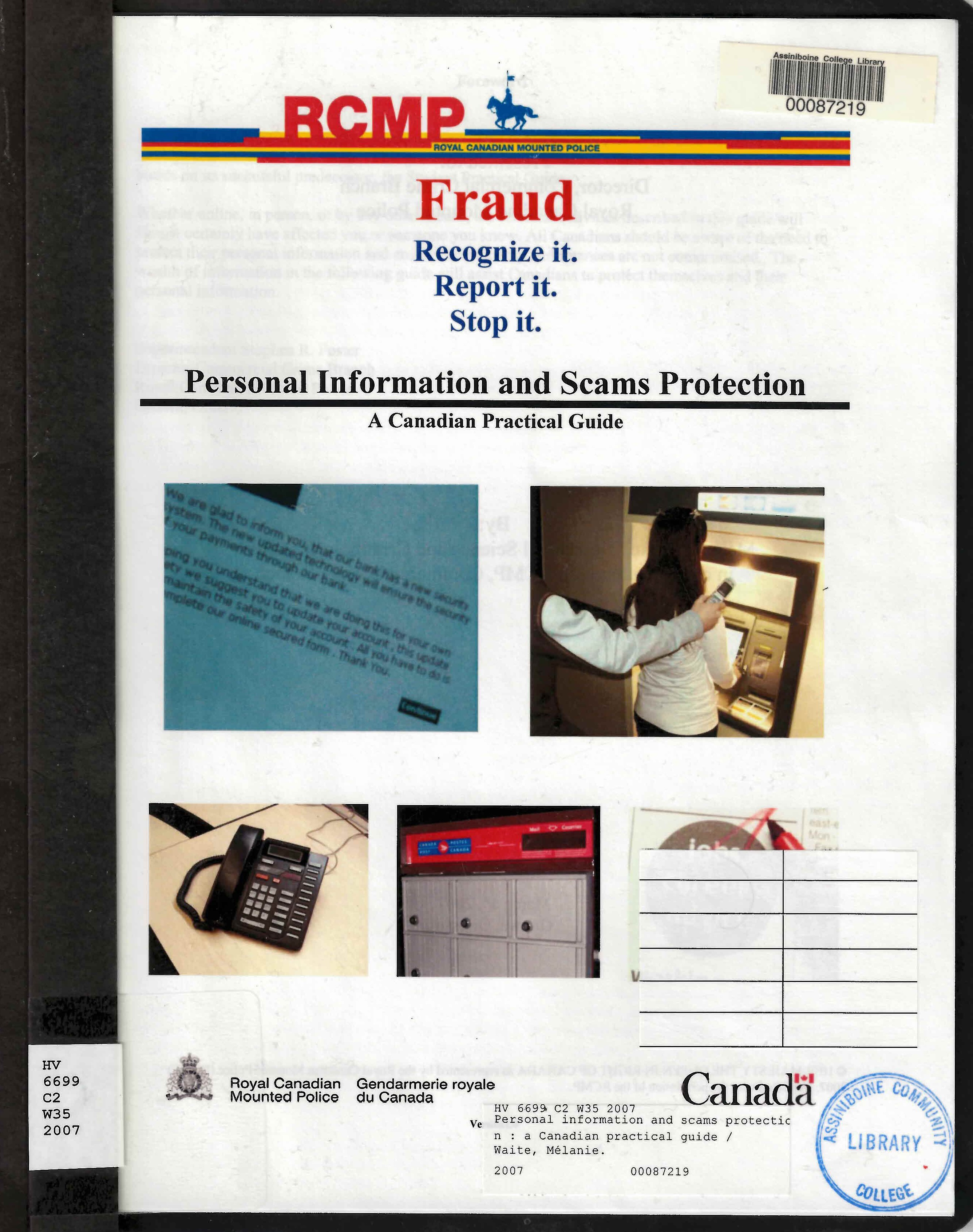 Personal information and scams protection : a Canadian practical guide