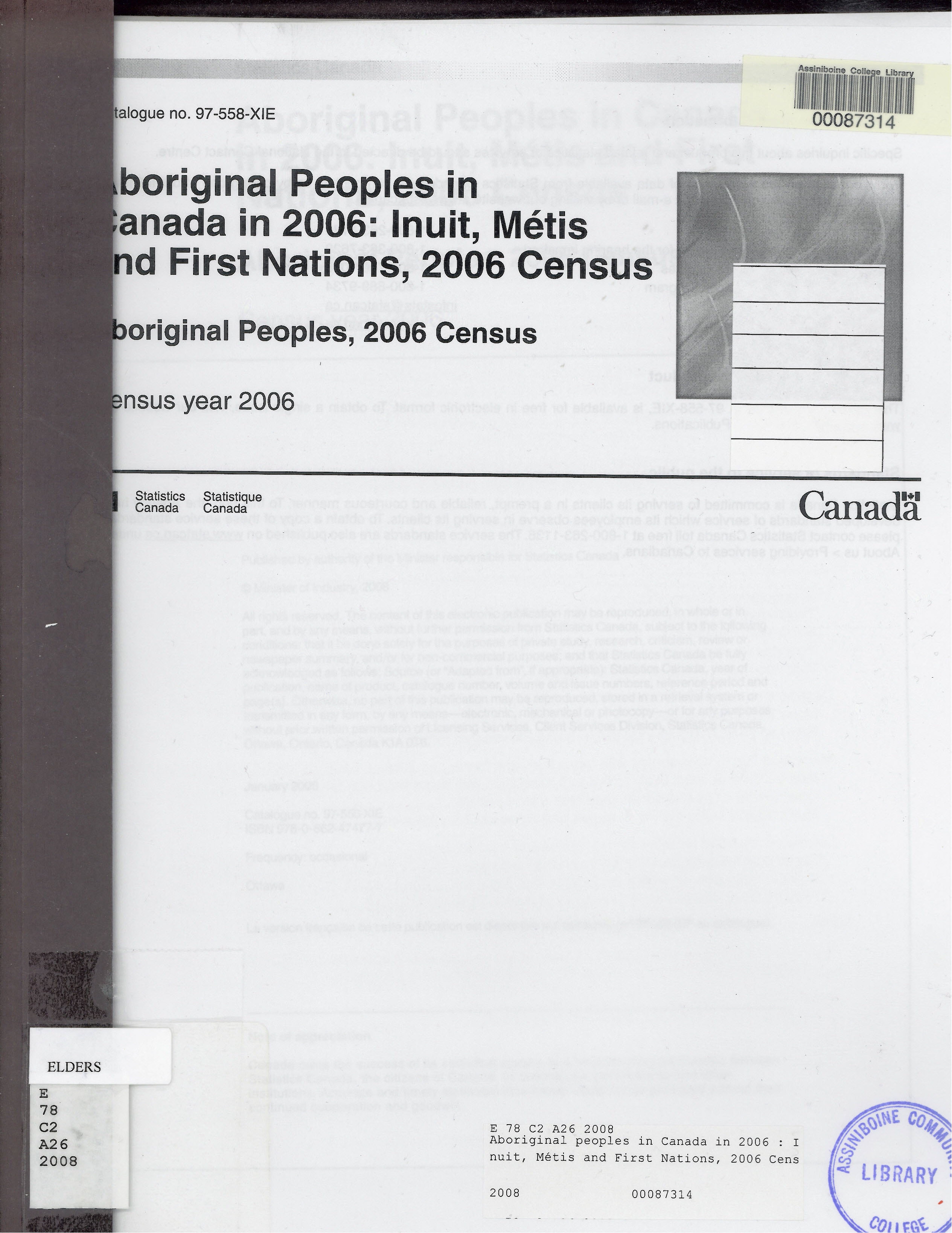 Aboriginal peoples in Canada in 2006 : Inuit, Métis and First Nations, 2006 Census.