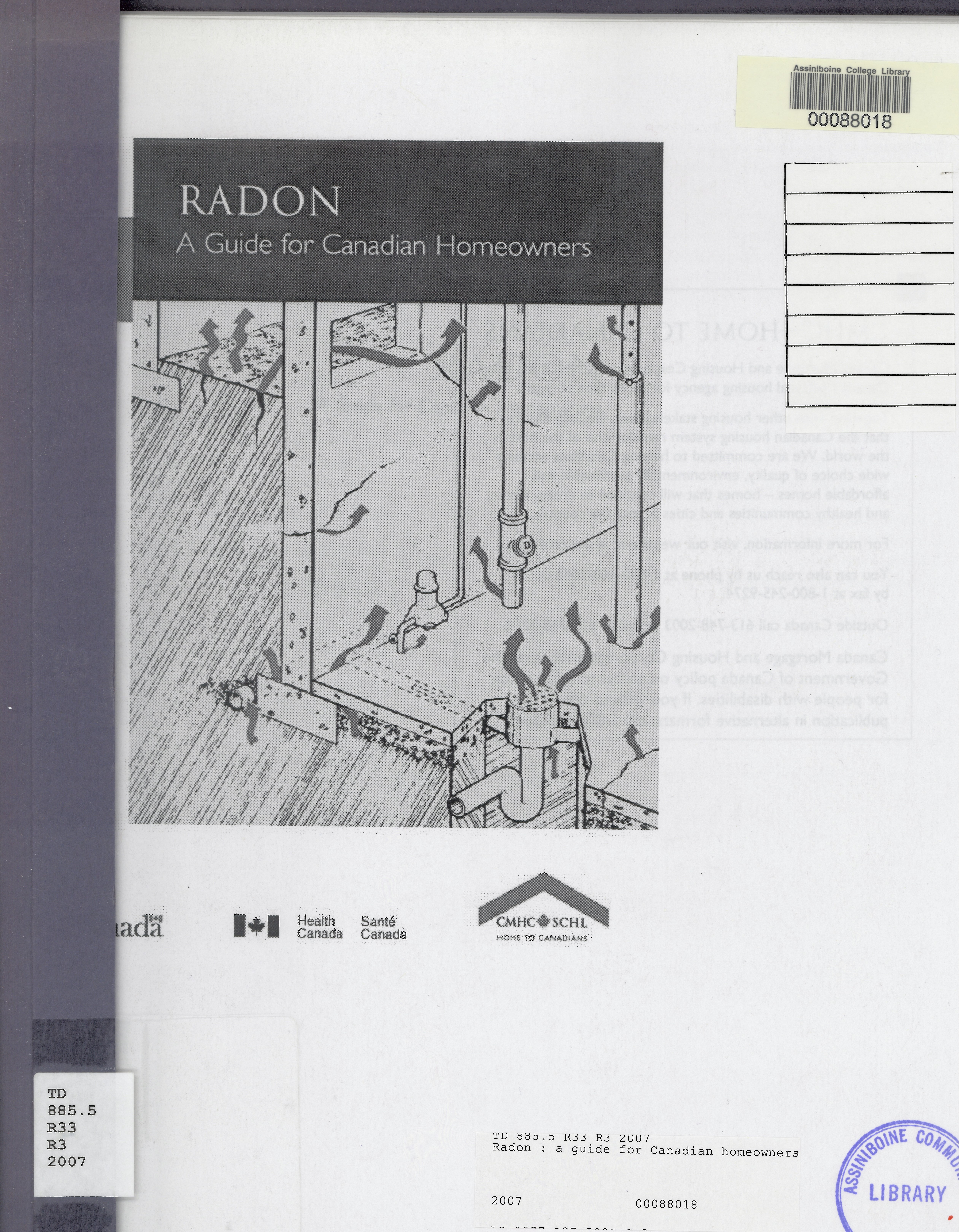 Radon : a guide for Canadian homeowners