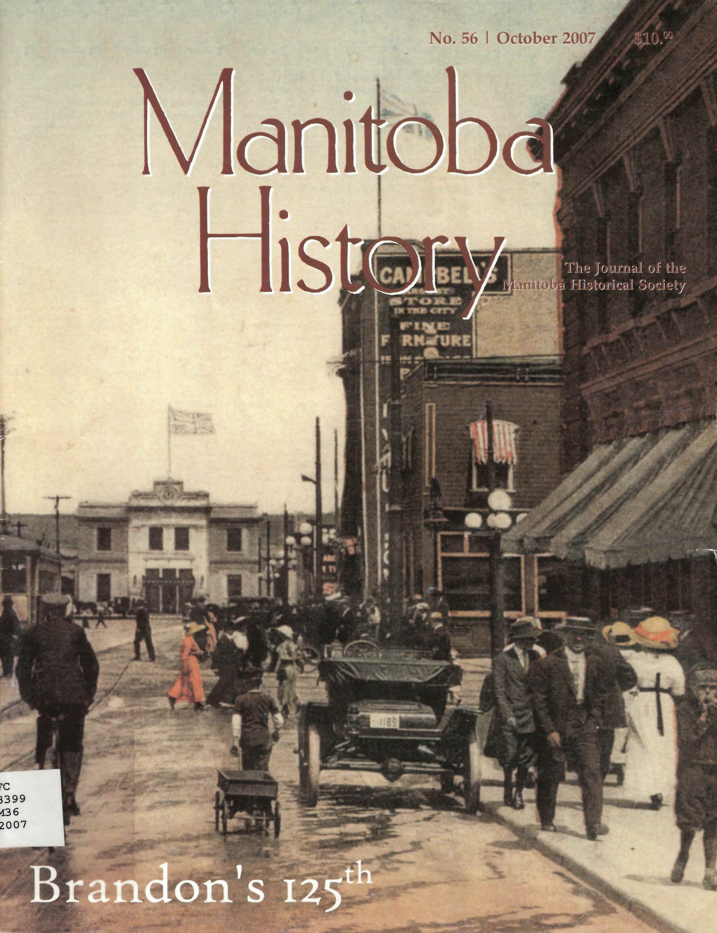 Manitoba history : the journal of the Manitoba Historical Society