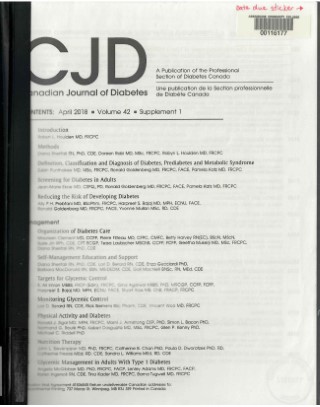 Canadian Diabetes Association 2018 clinical practice guidelines for the prevention and management of diabetes in Canada.