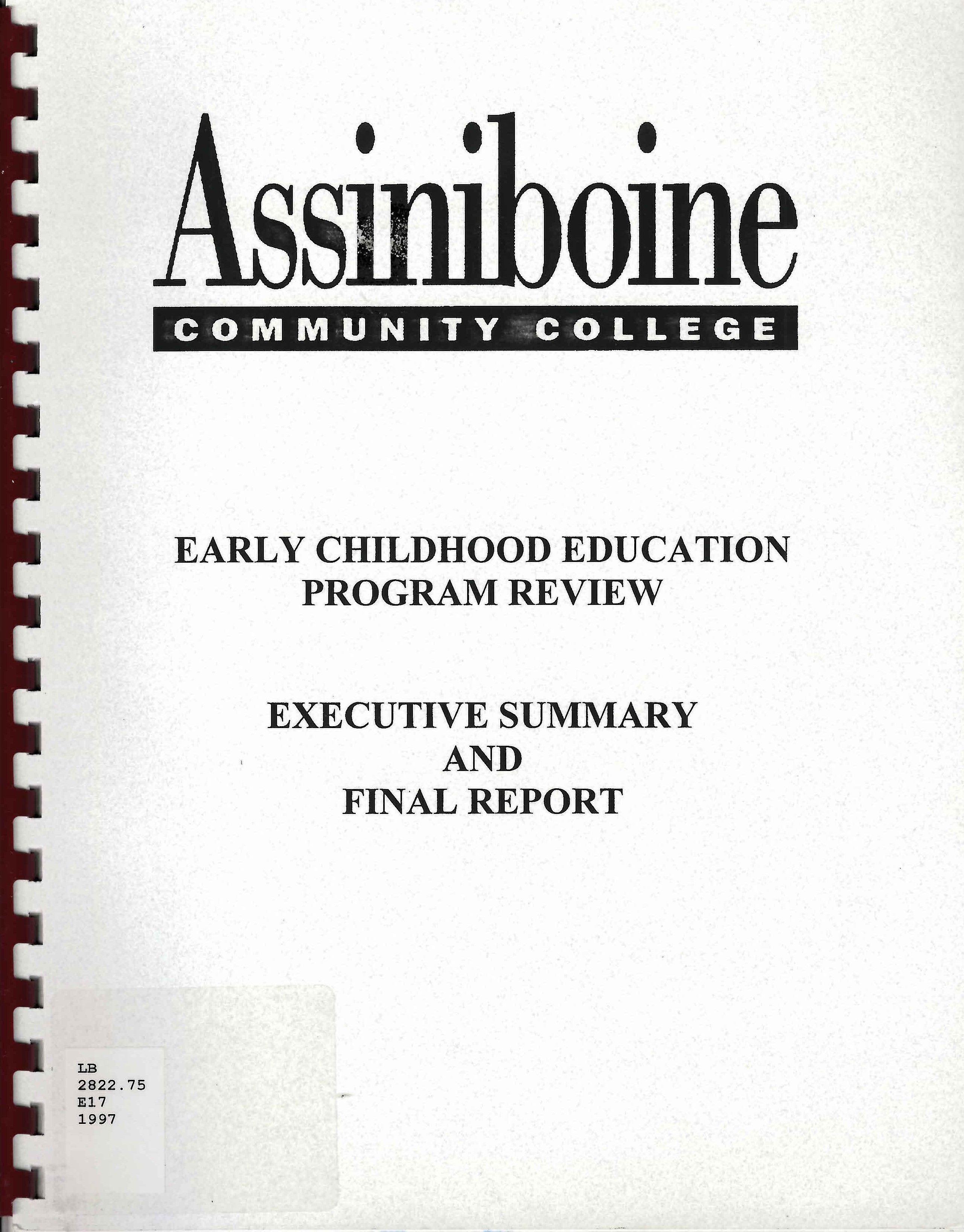 Early childhood education : program review