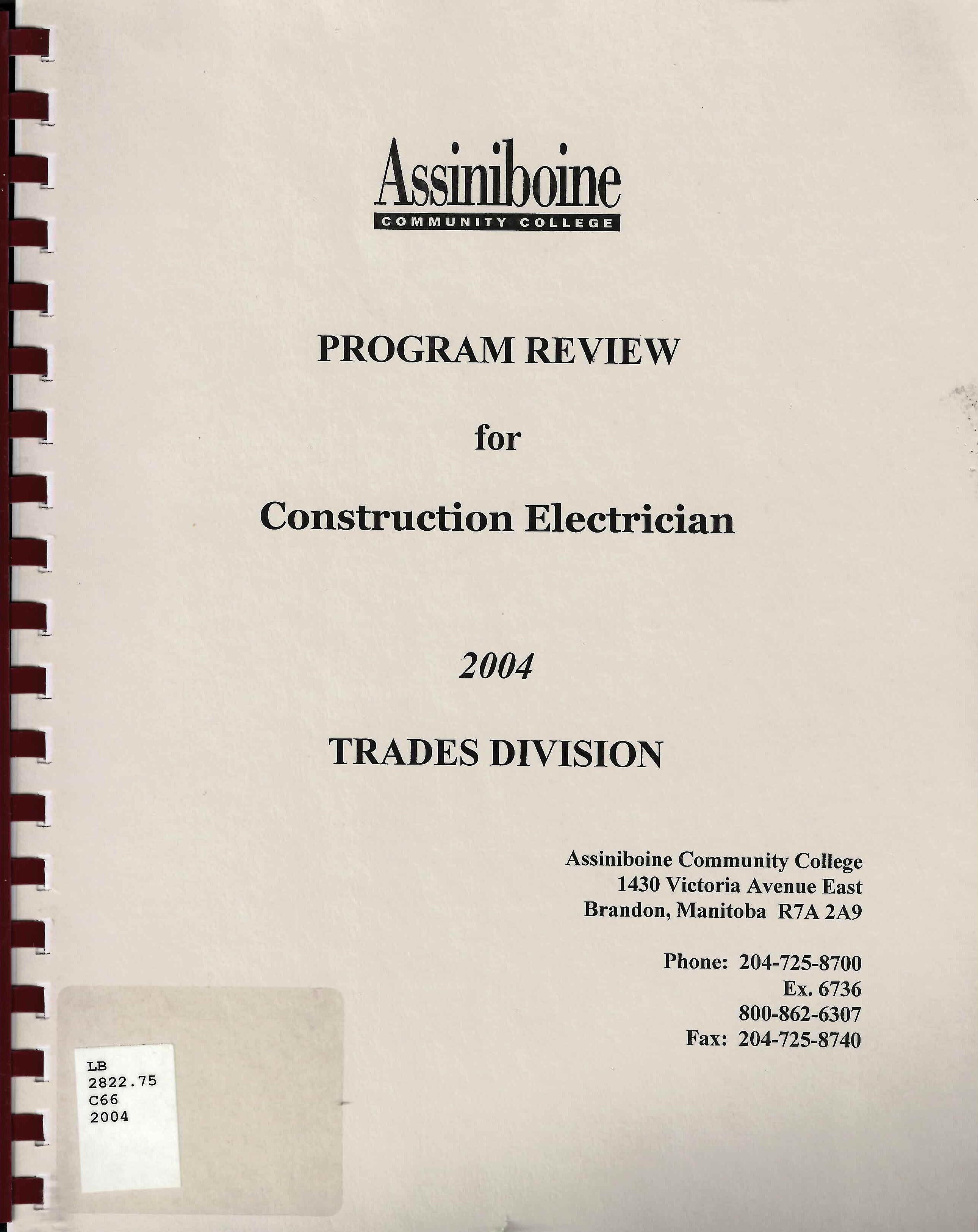 Construction electrician : program review