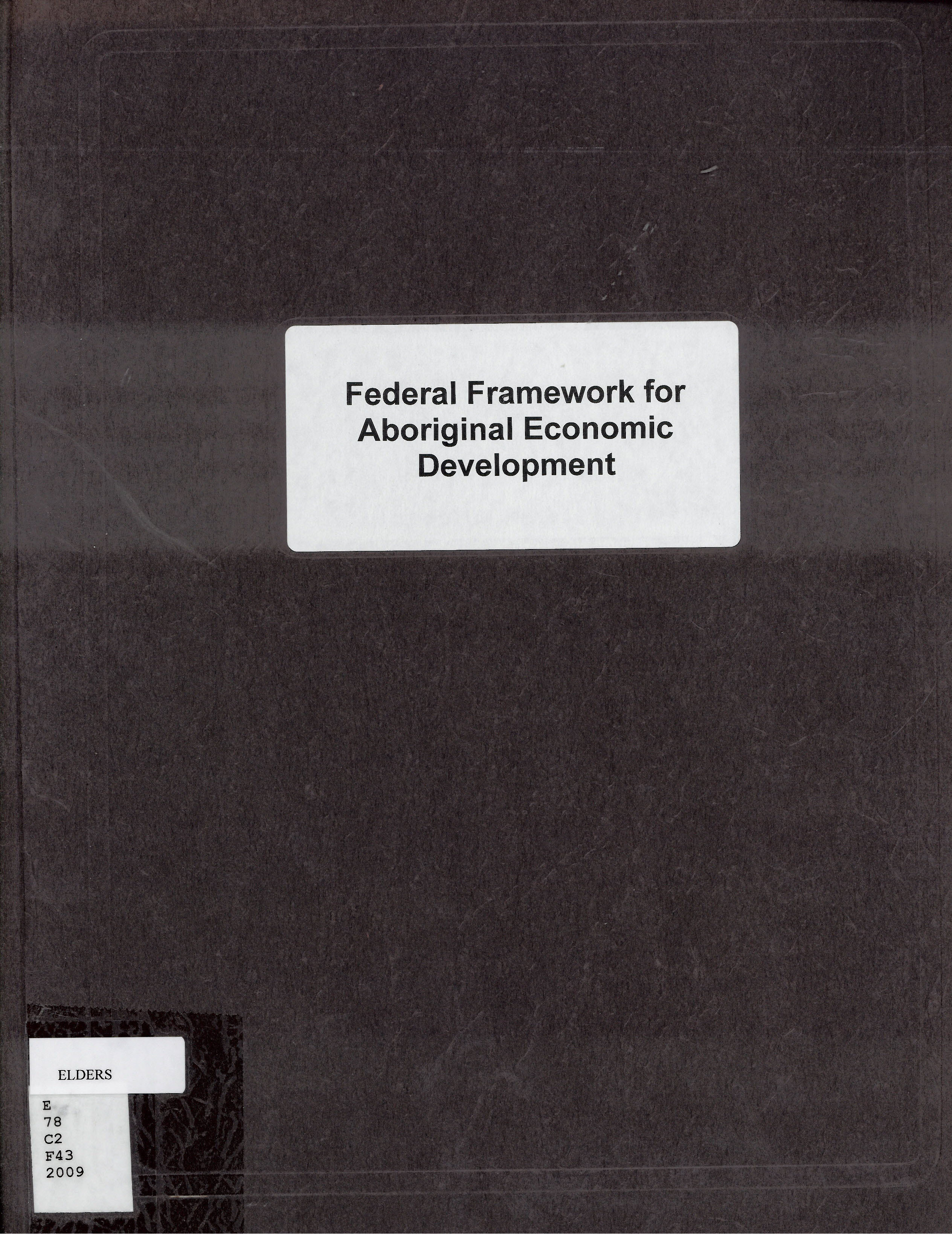 Federal framework for Aboriginal economic development