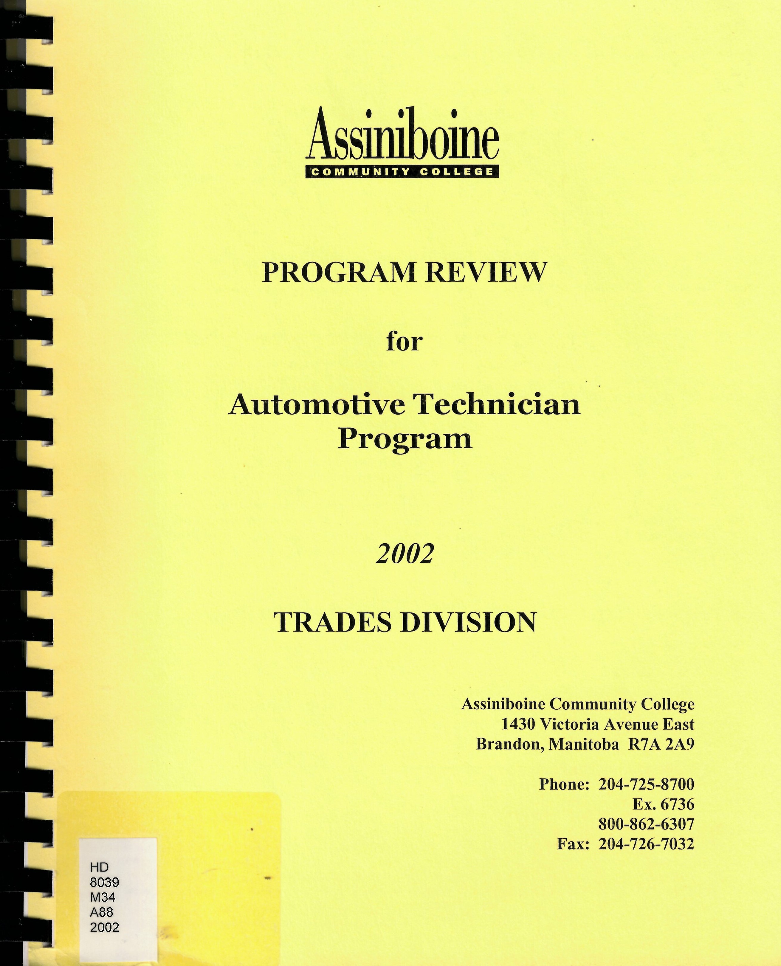 Automotive technician : program review