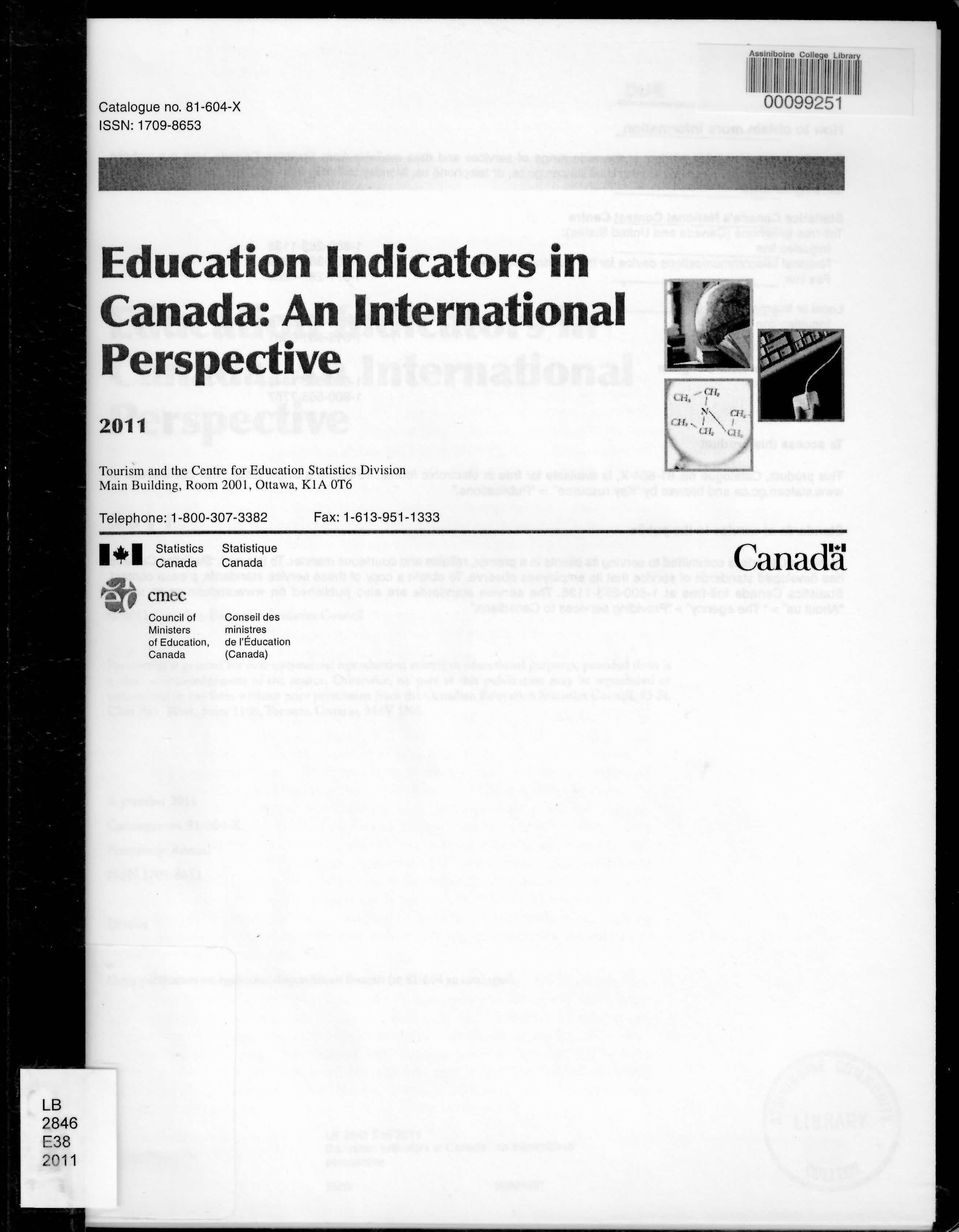 Education indicators in Canada : an international perspective
