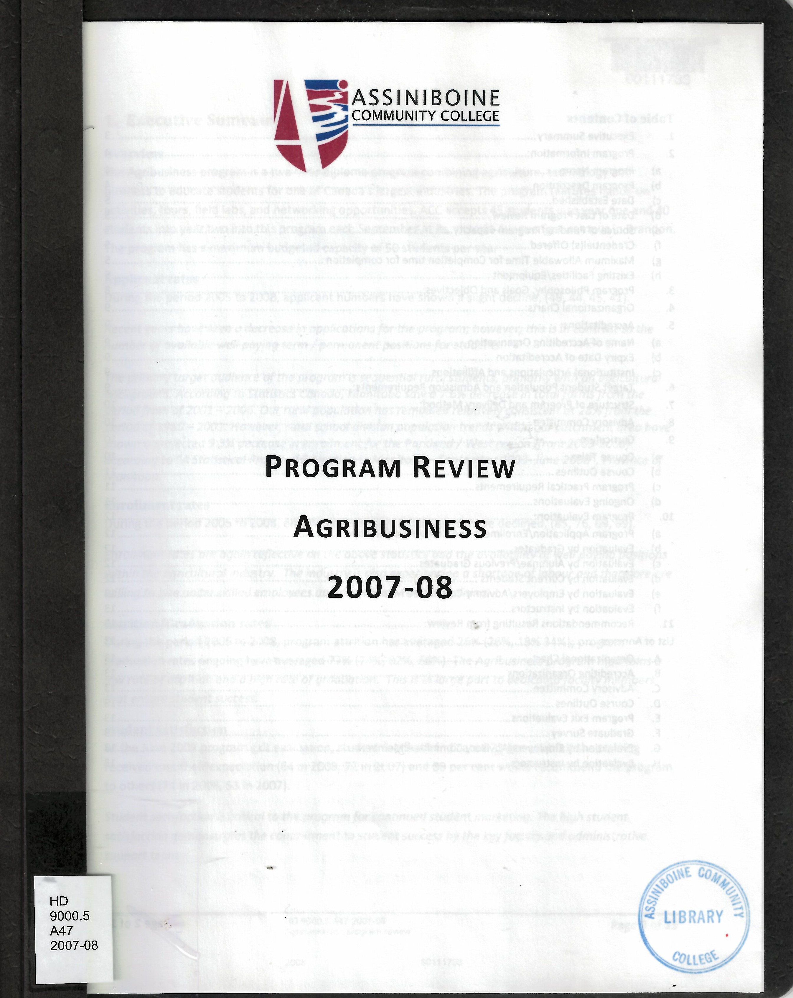 Agribusiness : program review