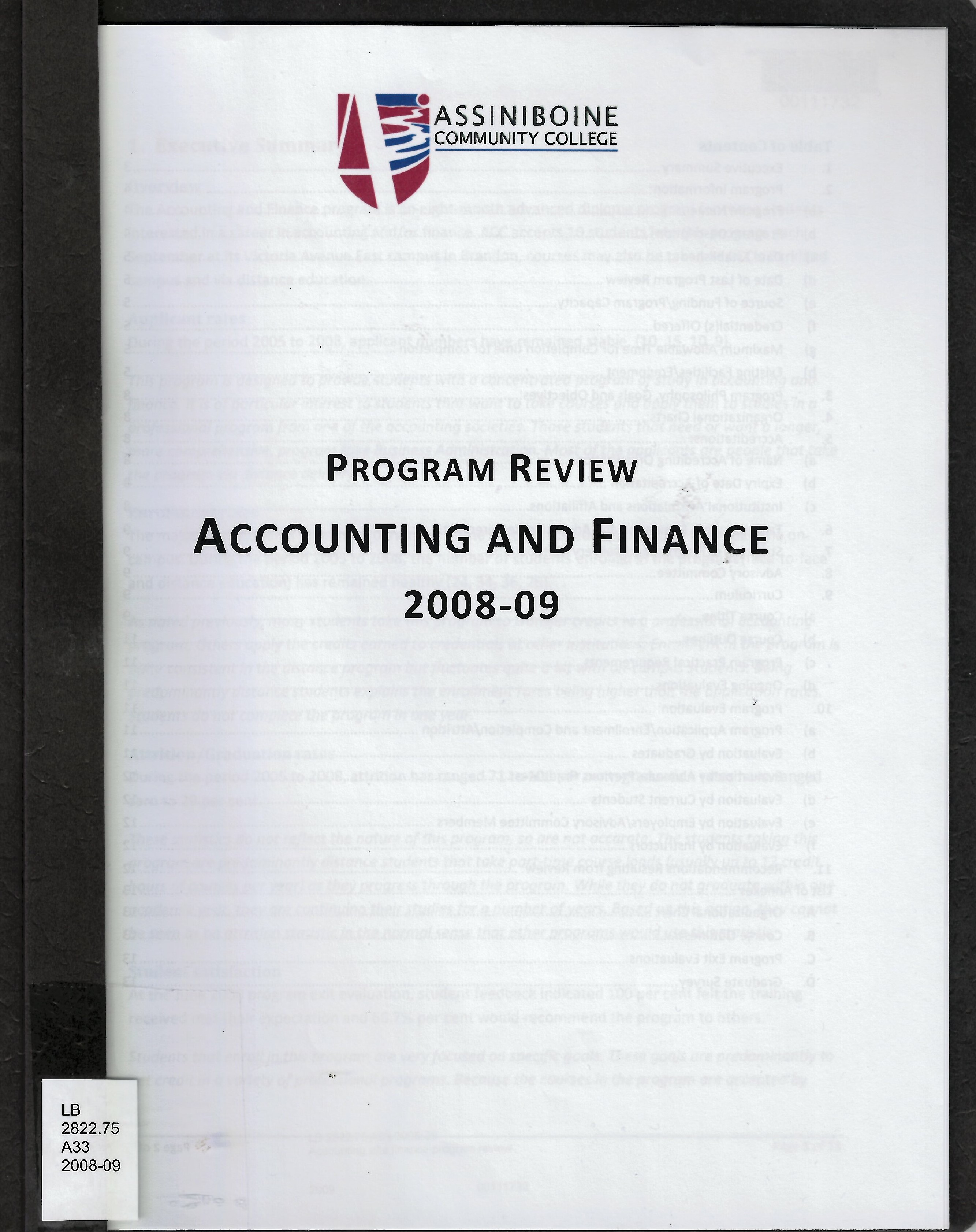Accounting and finance program review