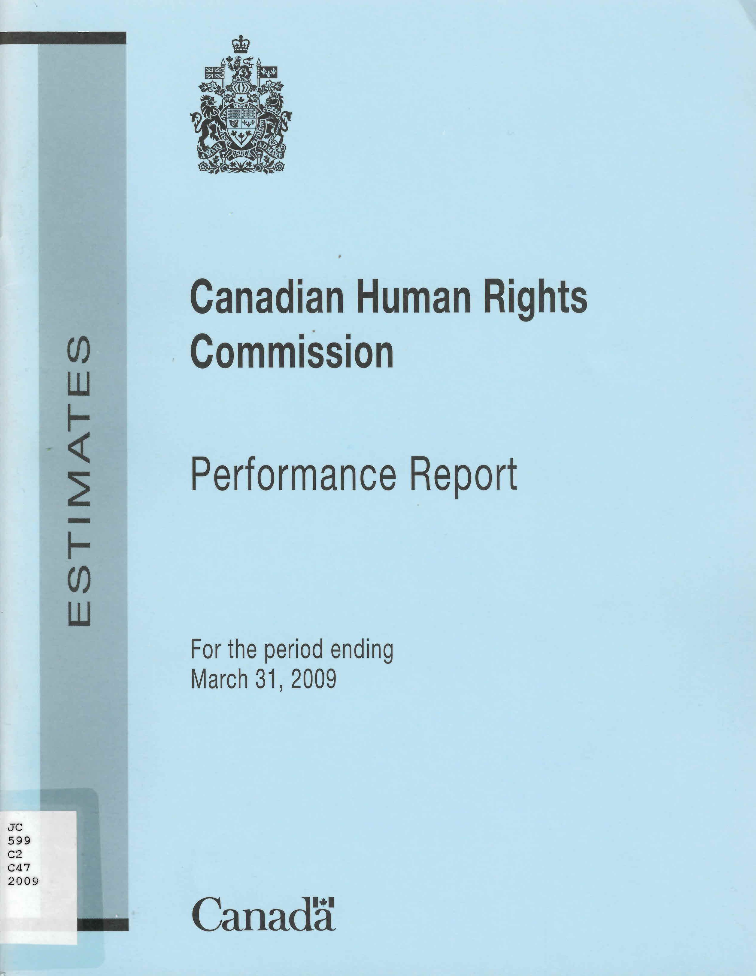 Canadian Human Rights Commission : performance report