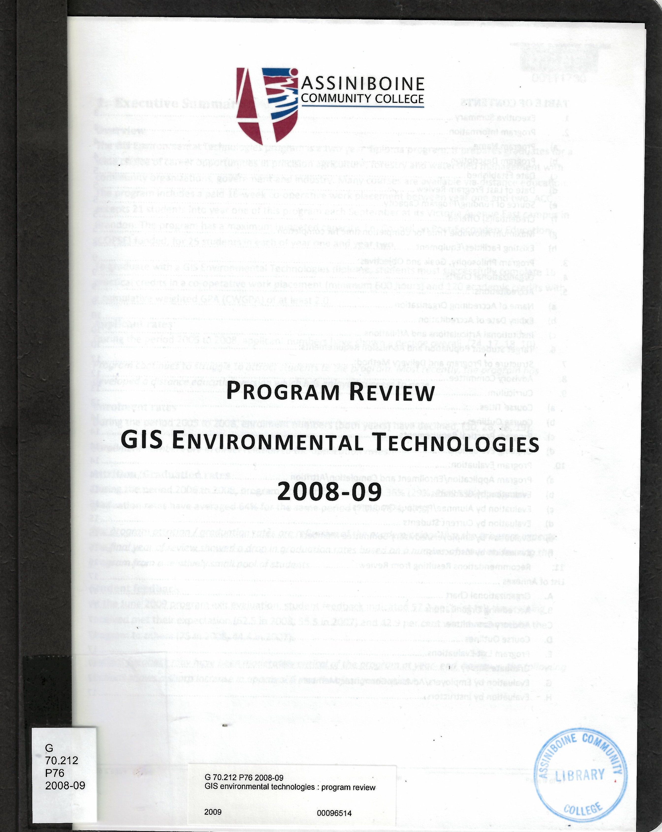 GIS environmental technologies : program review