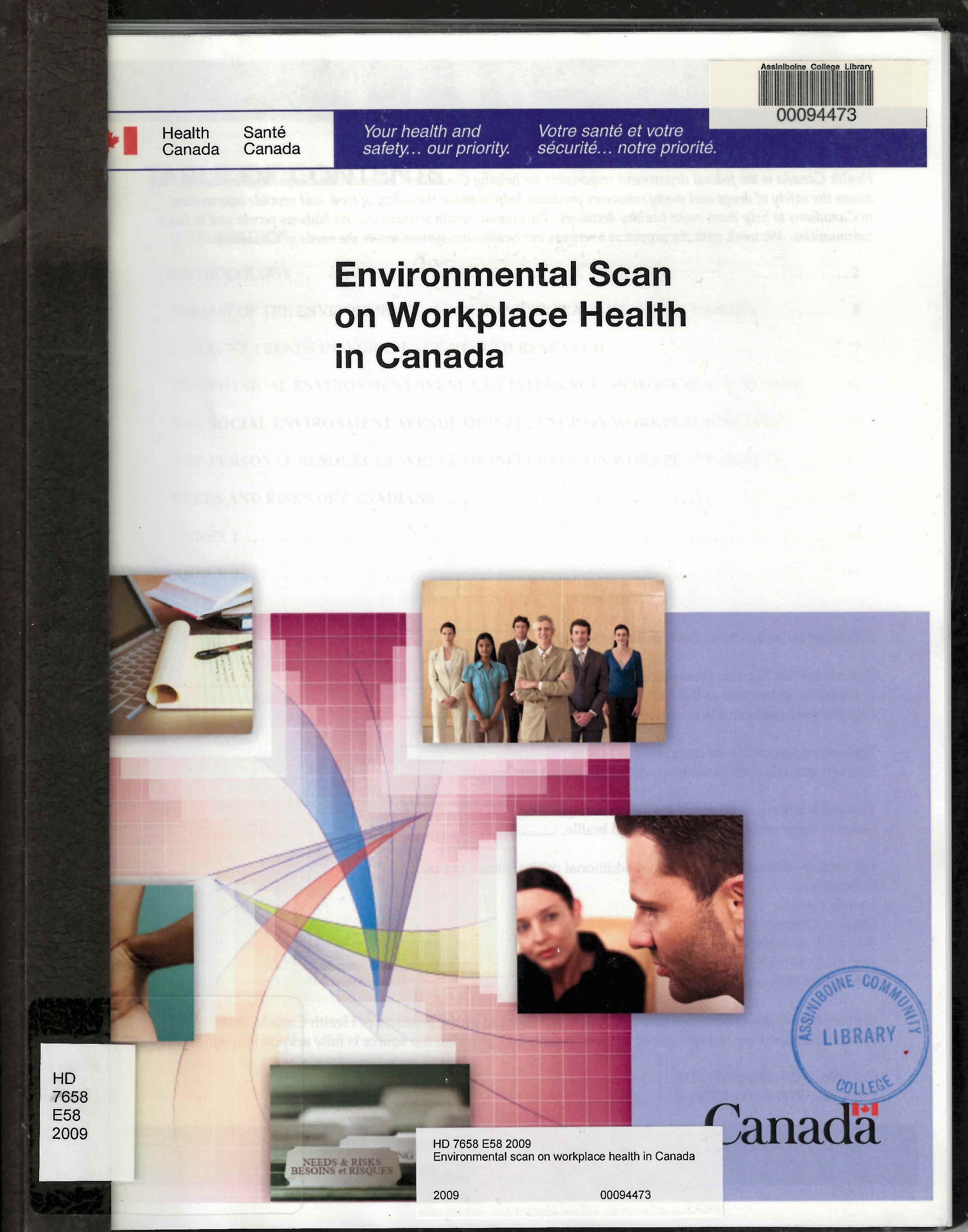Environmental scan on workplace health in Canada
